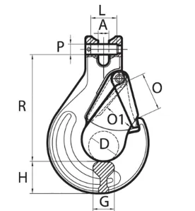 1/2" G100 Peerless Clevis Sling Hook with Latch