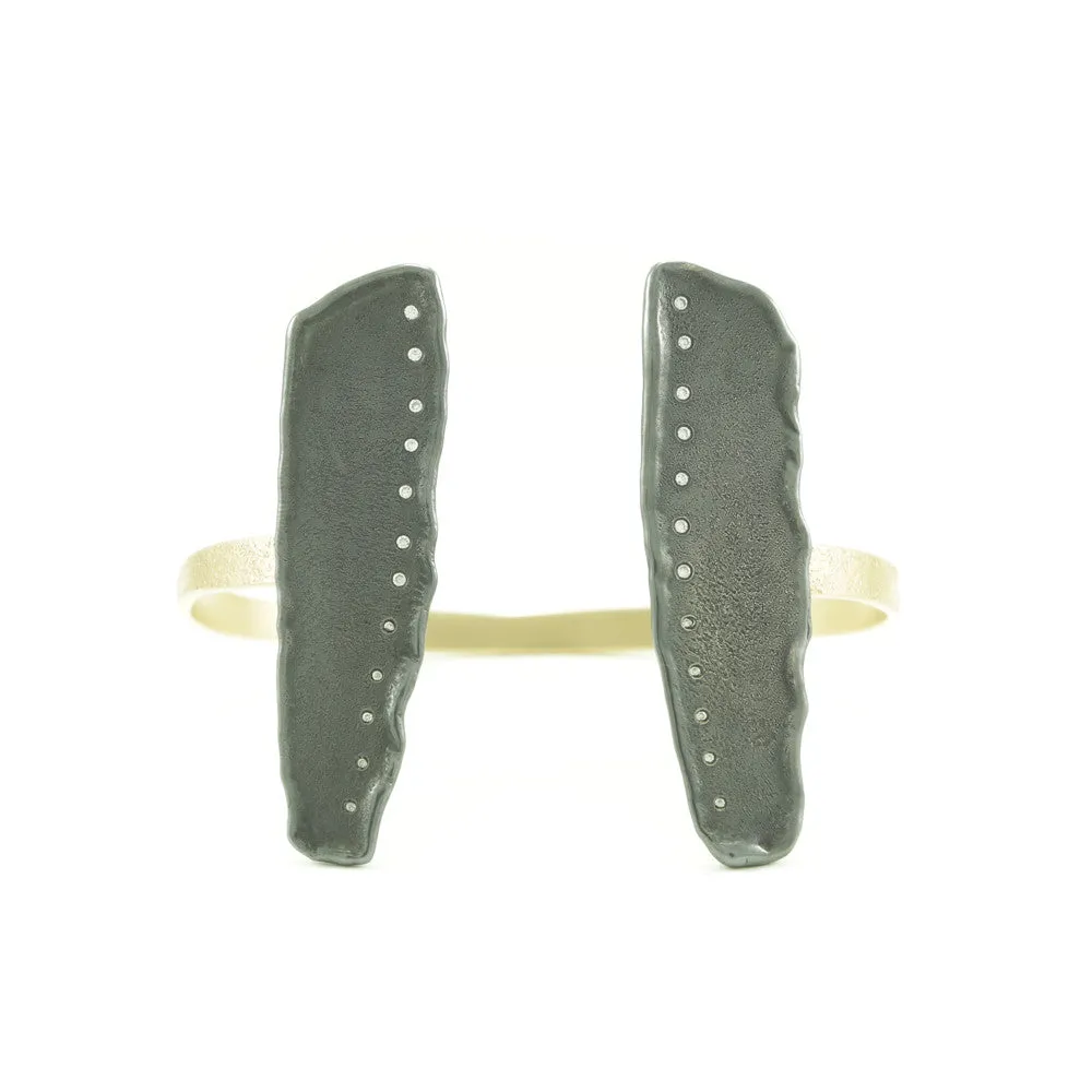 14K Gold and Sterling Silver Wing Cuff Bracelet