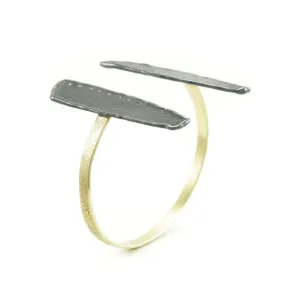 14K Gold and Sterling Silver Wing Cuff Bracelet