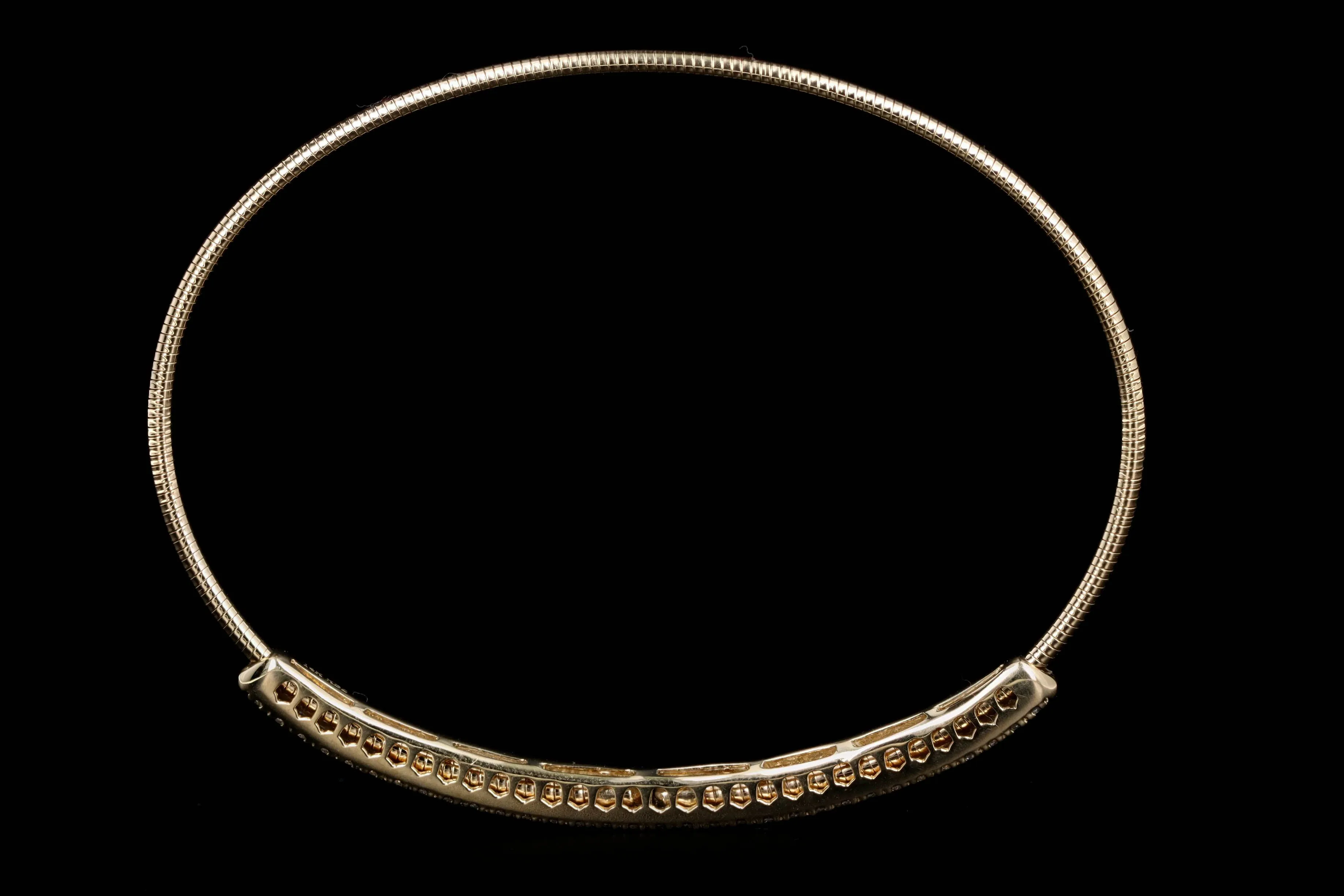 14K White, Yellow, or Rose 0.60 Carat Total Weight Diamond Bar Expandable Bangle