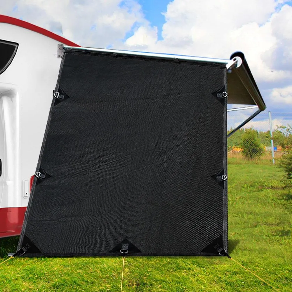 1.95X2.2M Black Caravan Privacy Screen End Wall