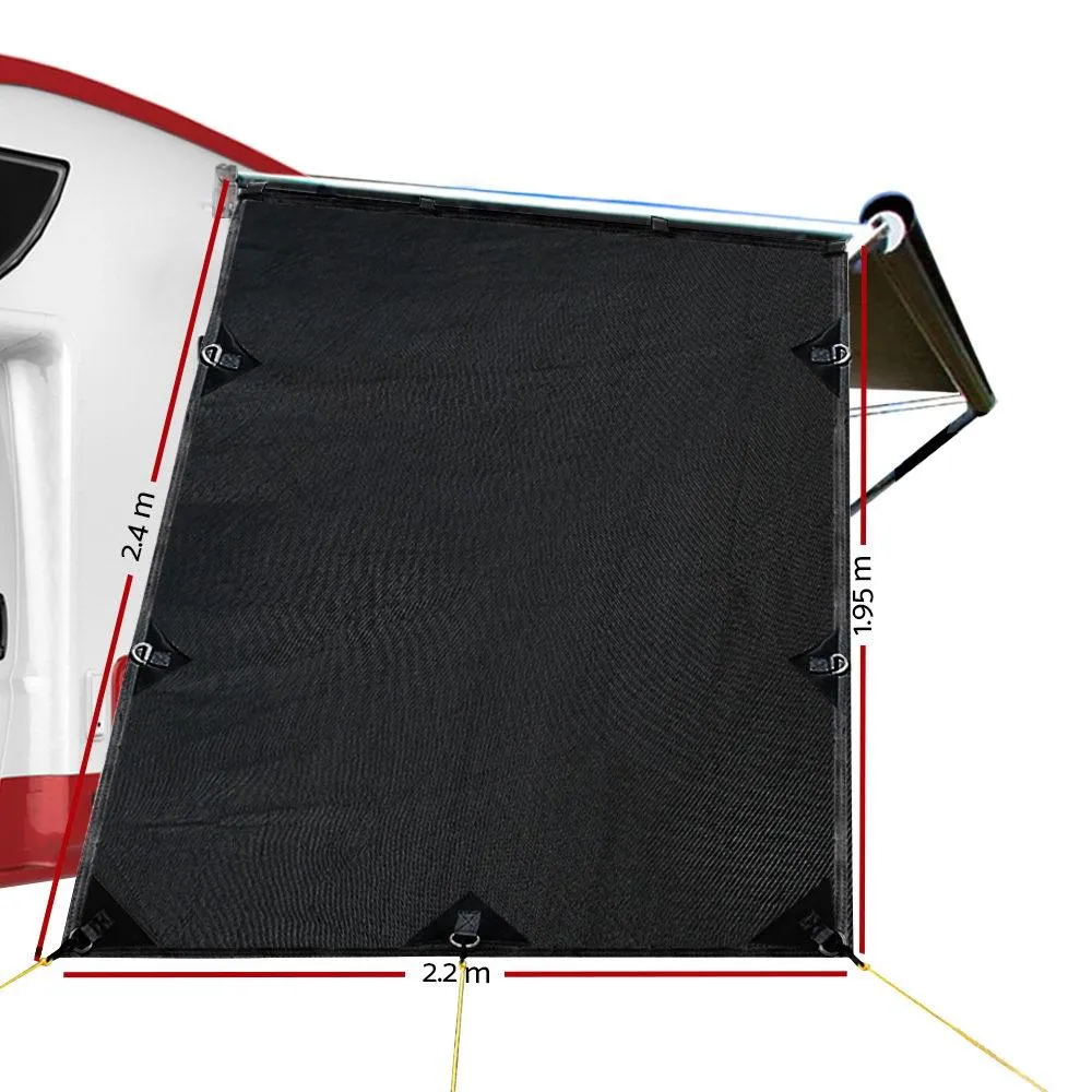 1.95X2.2M Black Caravan Privacy Screen End Wall