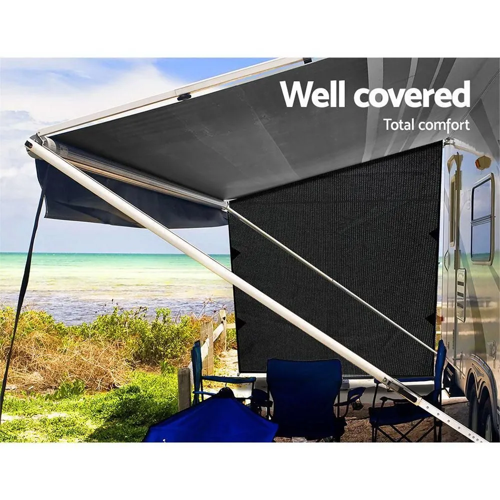 1.95X2.2M Black Caravan Privacy Screen End Wall