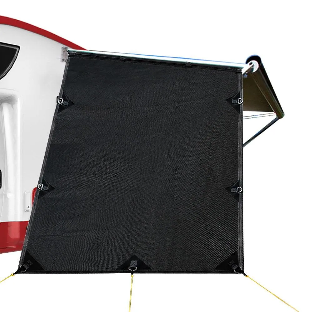 1.95X2.2M Black Caravan Privacy Screen End Wall