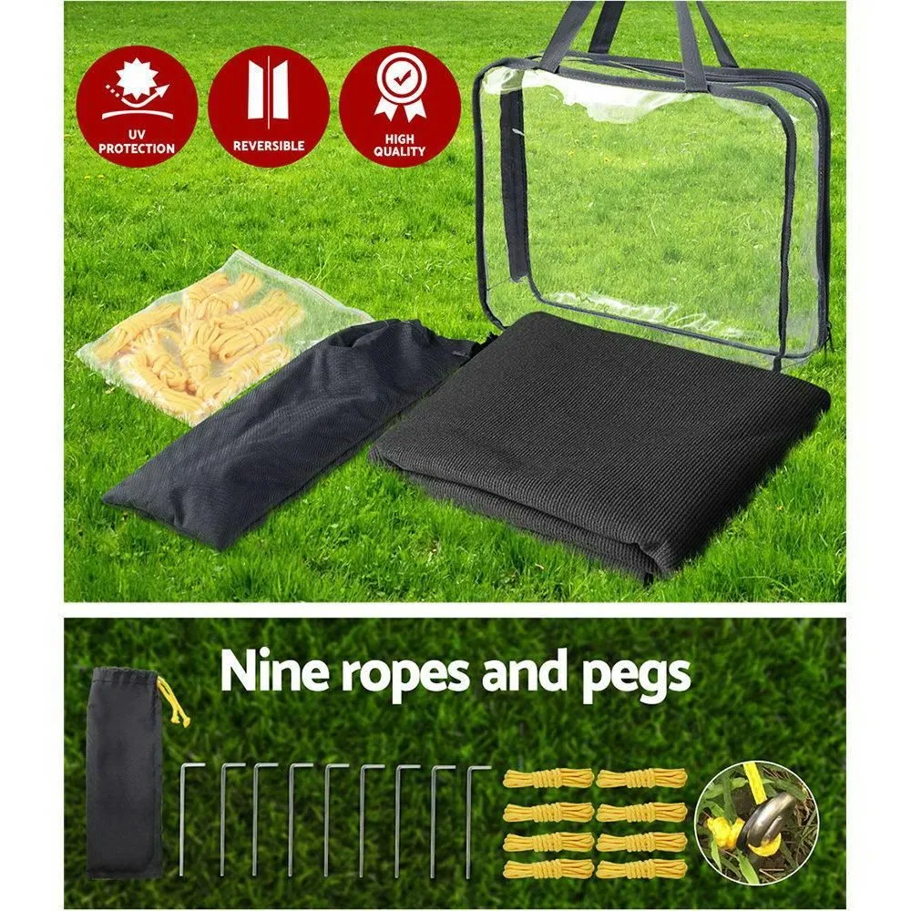 1.95X2.2M Black Caravan Privacy Screen End Wall