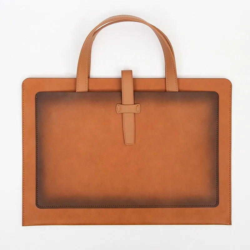 1pc PU Leather Large Briefcase, Casual Outdoor Bag