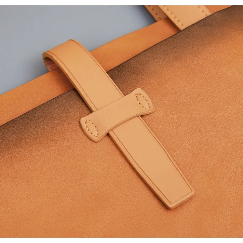 1pc PU Leather Large Briefcase, Casual Outdoor Bag