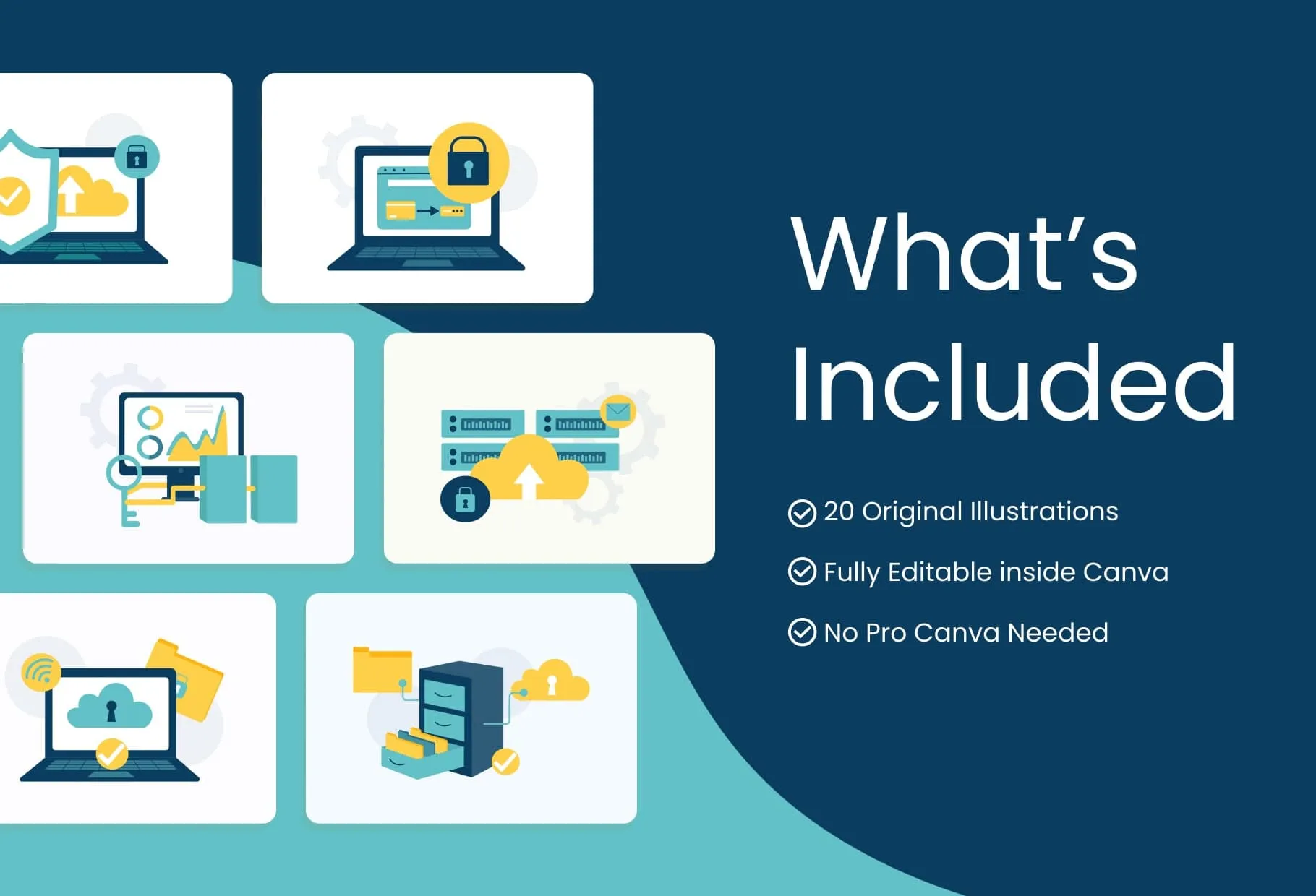 20 Unique Privacy and Big Data Conceptual Illustrations Fully Editable in Canva