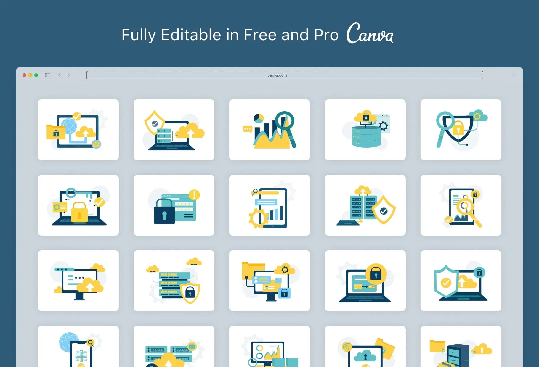 20 Unique Privacy and Big Data Conceptual Illustrations Fully Editable in Canva