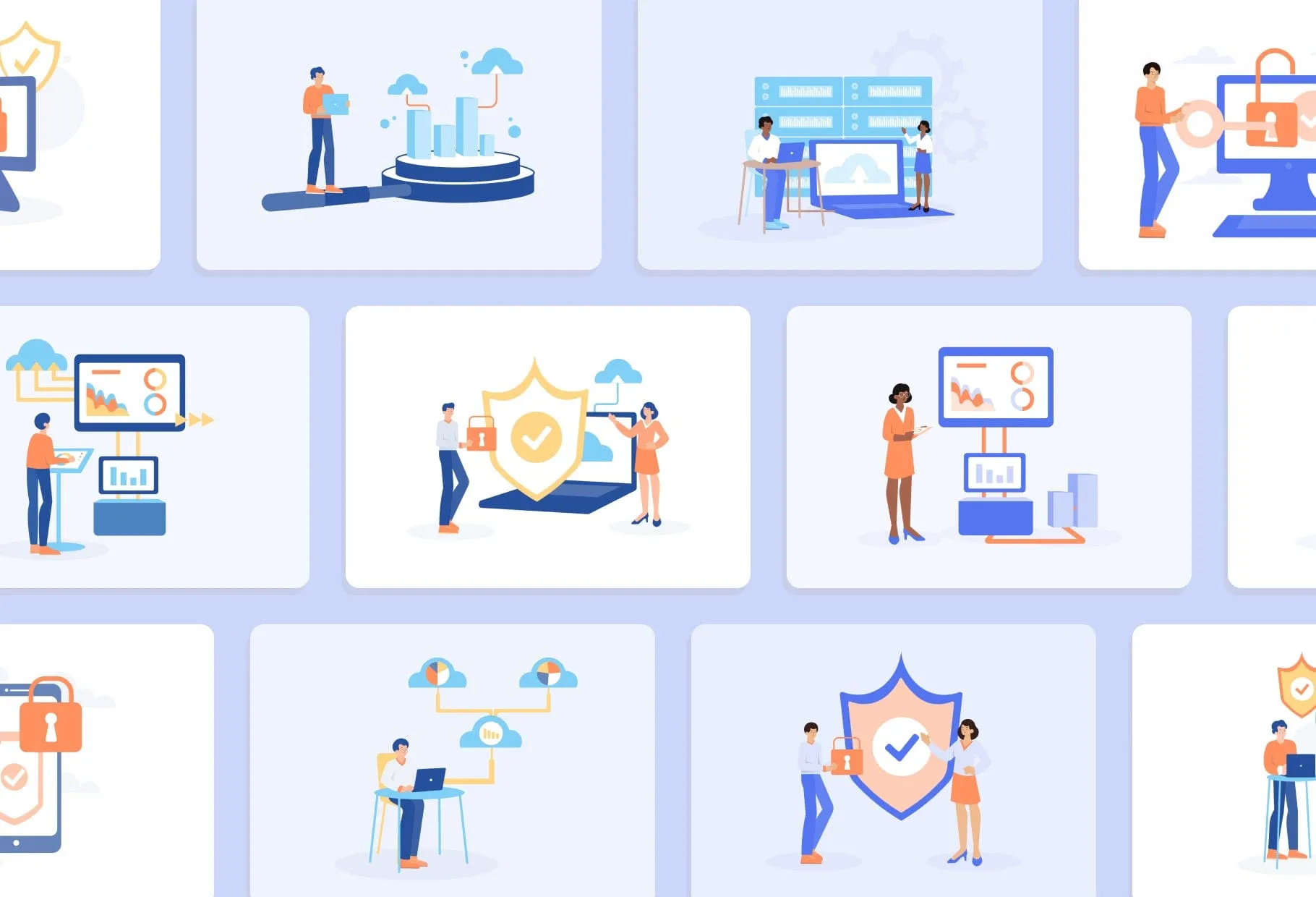 20 Unique Privacy and Big Data Illustrations Fully Editable in Canva