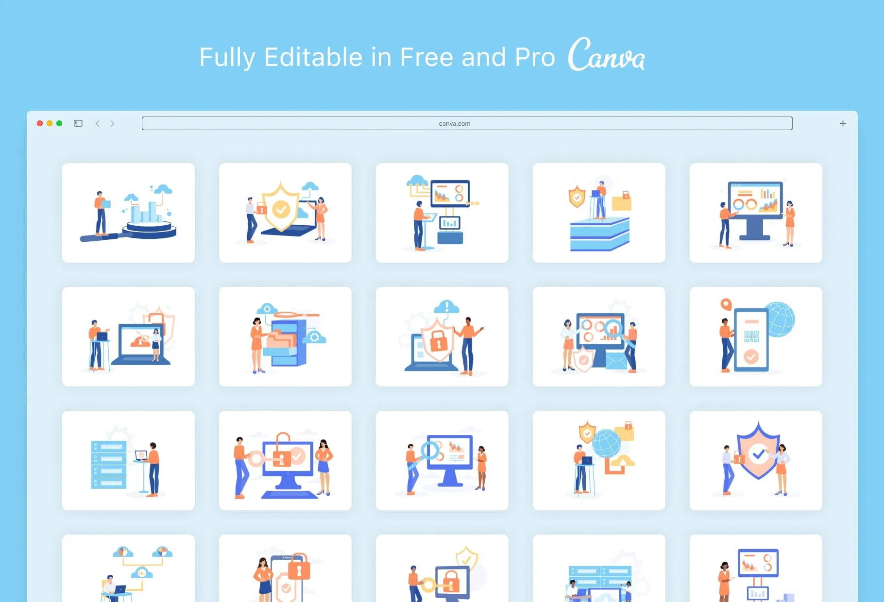 20 Unique Privacy and Big Data Illustrations Fully Editable in Canva
