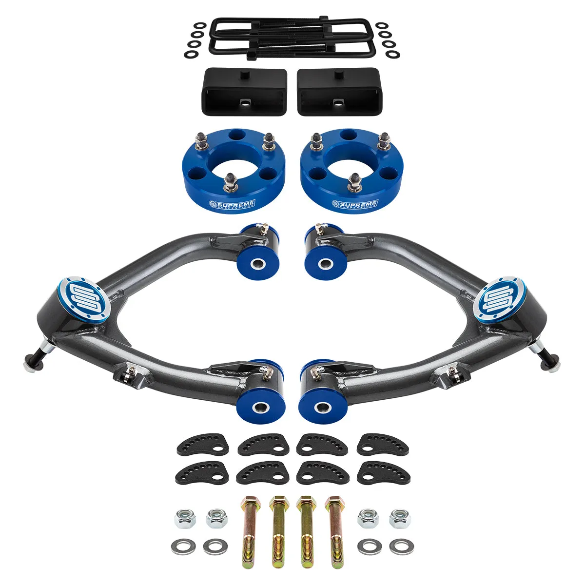 2007-2018 Chevrolet Silverado 1500 Full Suspension Lift Kit With Uni-Ball Upper Control Arms and Camber/Caster Adjusting & Lock-Out Kit