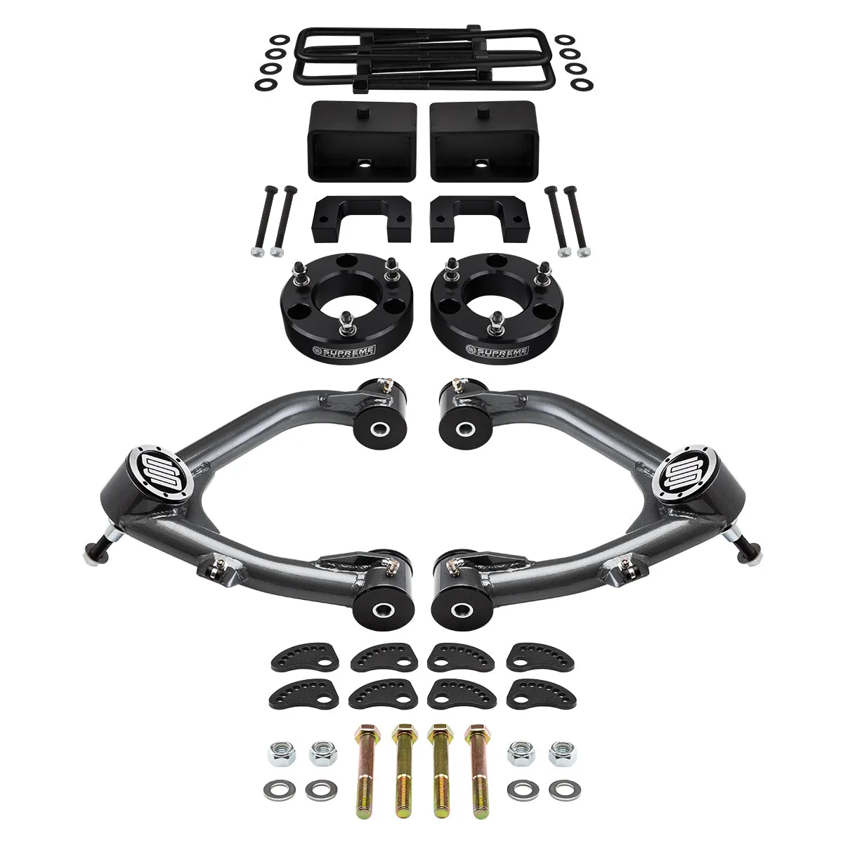 2007-2018 Chevrolet Silverado 1500 Full Suspension Lift Kit with Uni-Ball Upper Control Arms and Camber/Caster Adjusting & Lock-Out Kit