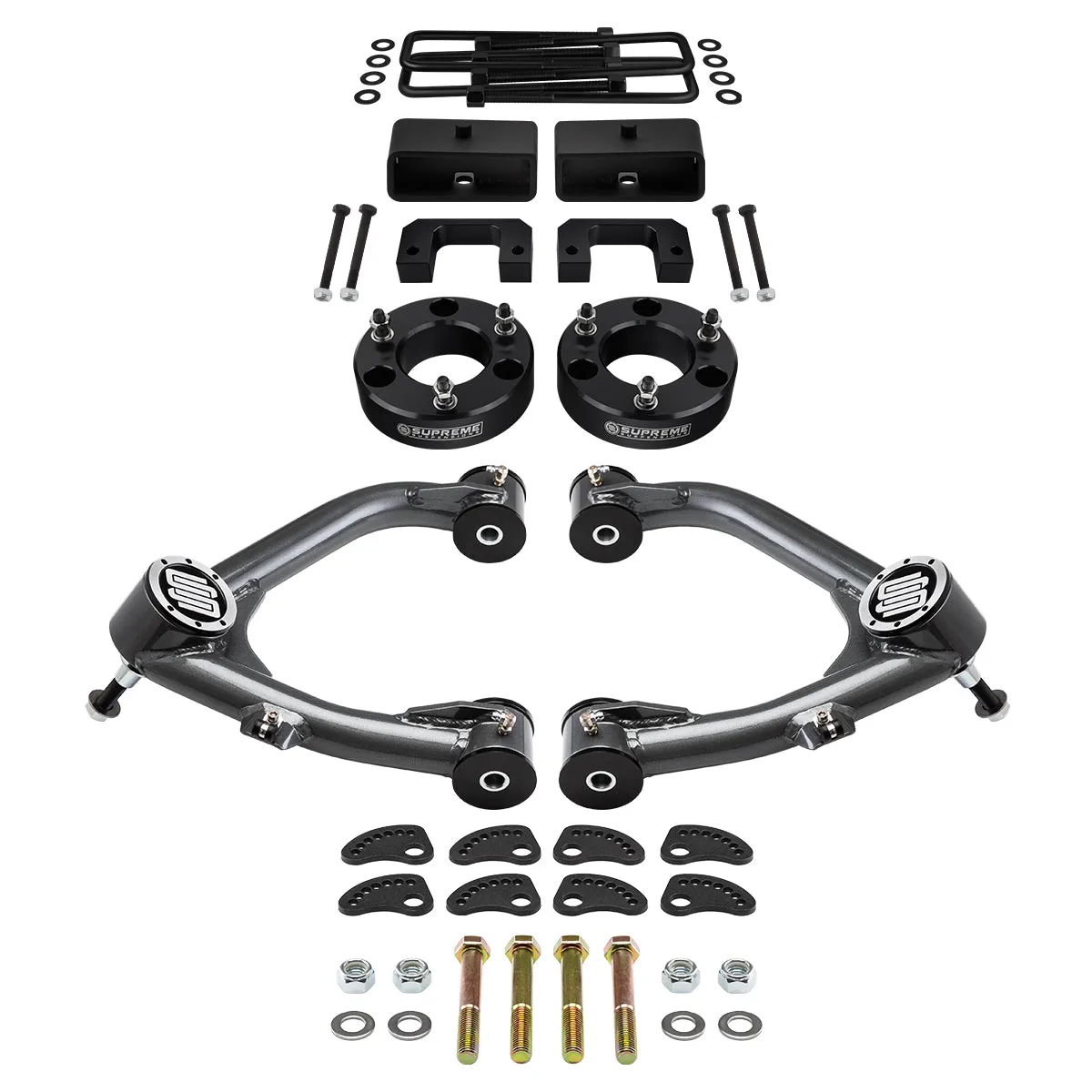 2007-2018 Chevrolet Silverado 1500 Full Suspension Lift Kit with Uni-Ball Upper Control Arms and Camber/Caster Adjusting & Lock-Out Kit