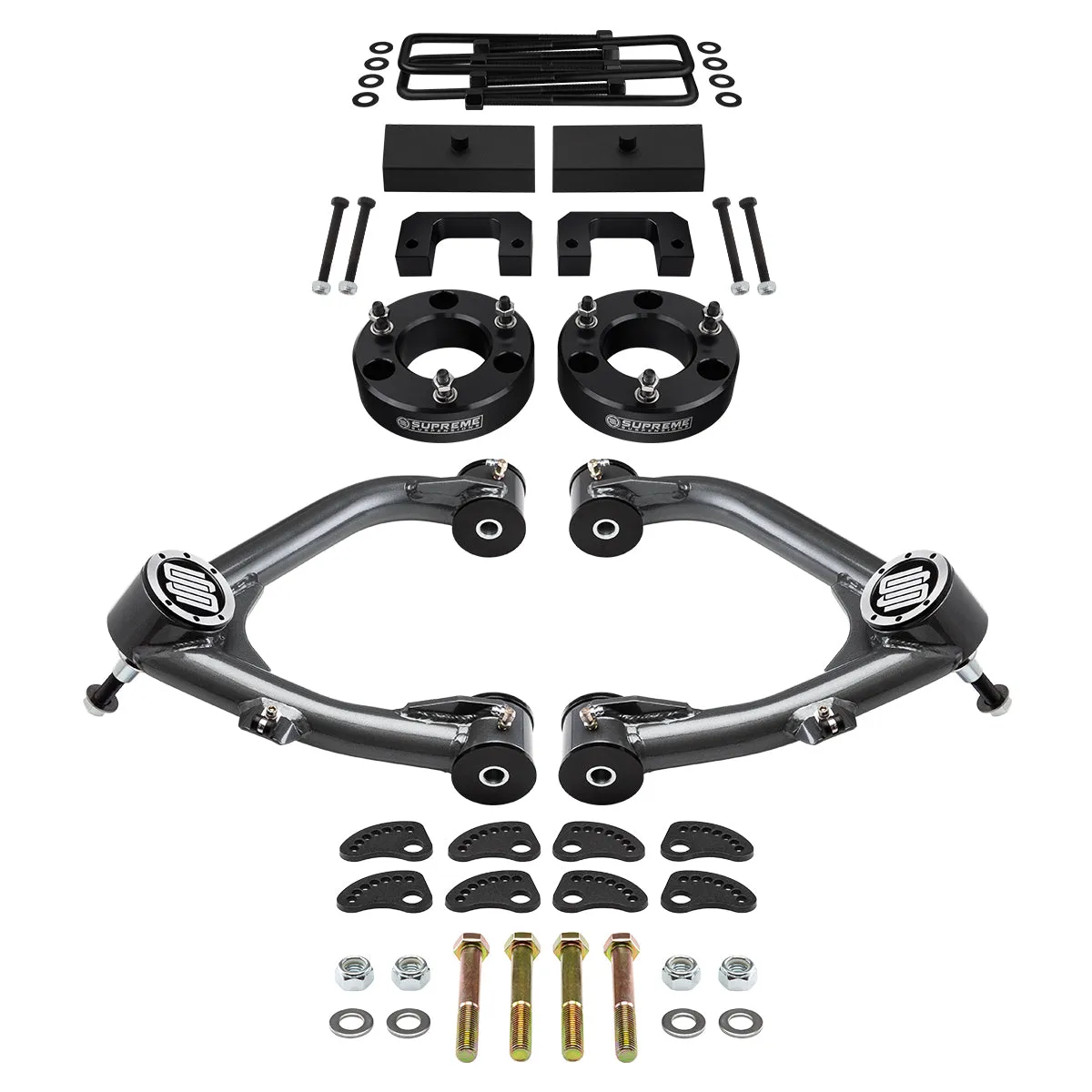 2007-2018 Chevrolet Silverado 1500 Full Suspension Lift Kit with Uni-Ball Upper Control Arms and Camber/Caster Adjusting & Lock-Out Kit