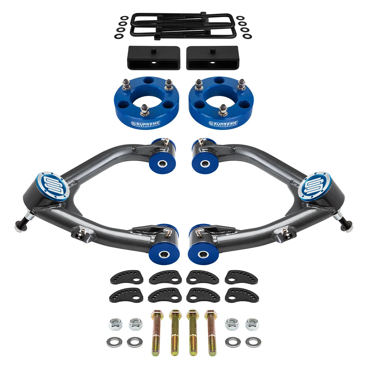 2007-2018 Chevrolet Silverado 1500 Full Suspension Lift Kit With Uni-Ball Upper Control Arms and Camber/Caster Adjusting & Lock-Out Kit