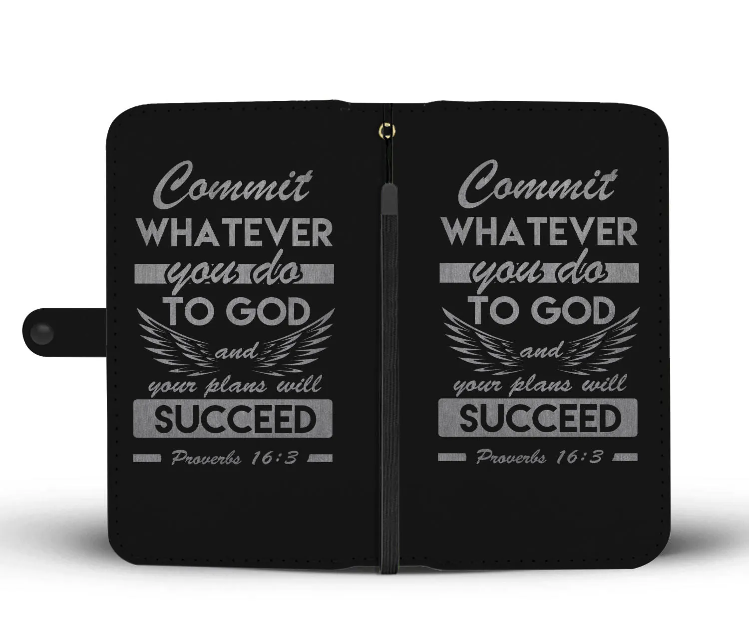 2in1 Wallet and Cell Phone Case - Dark Kosher Design