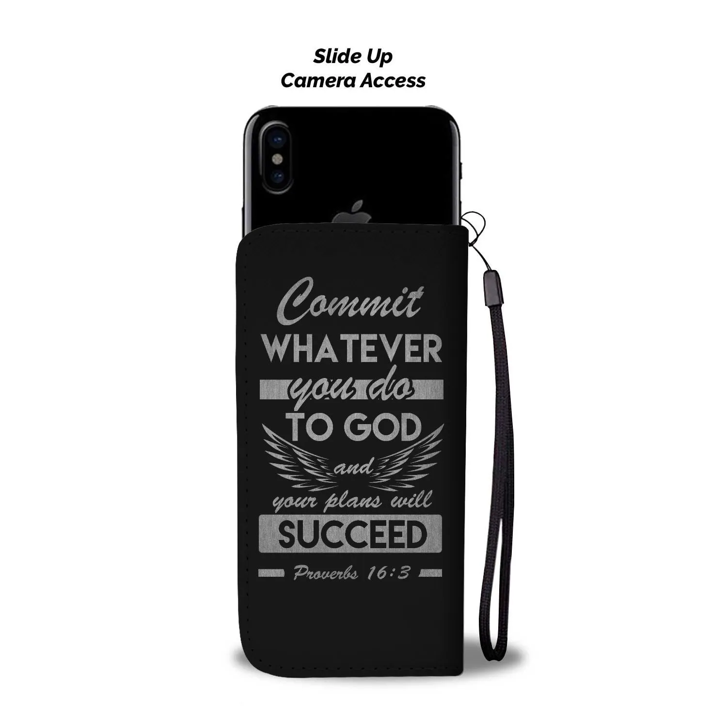 2in1 Wallet and Cell Phone Case - Dark Kosher Design