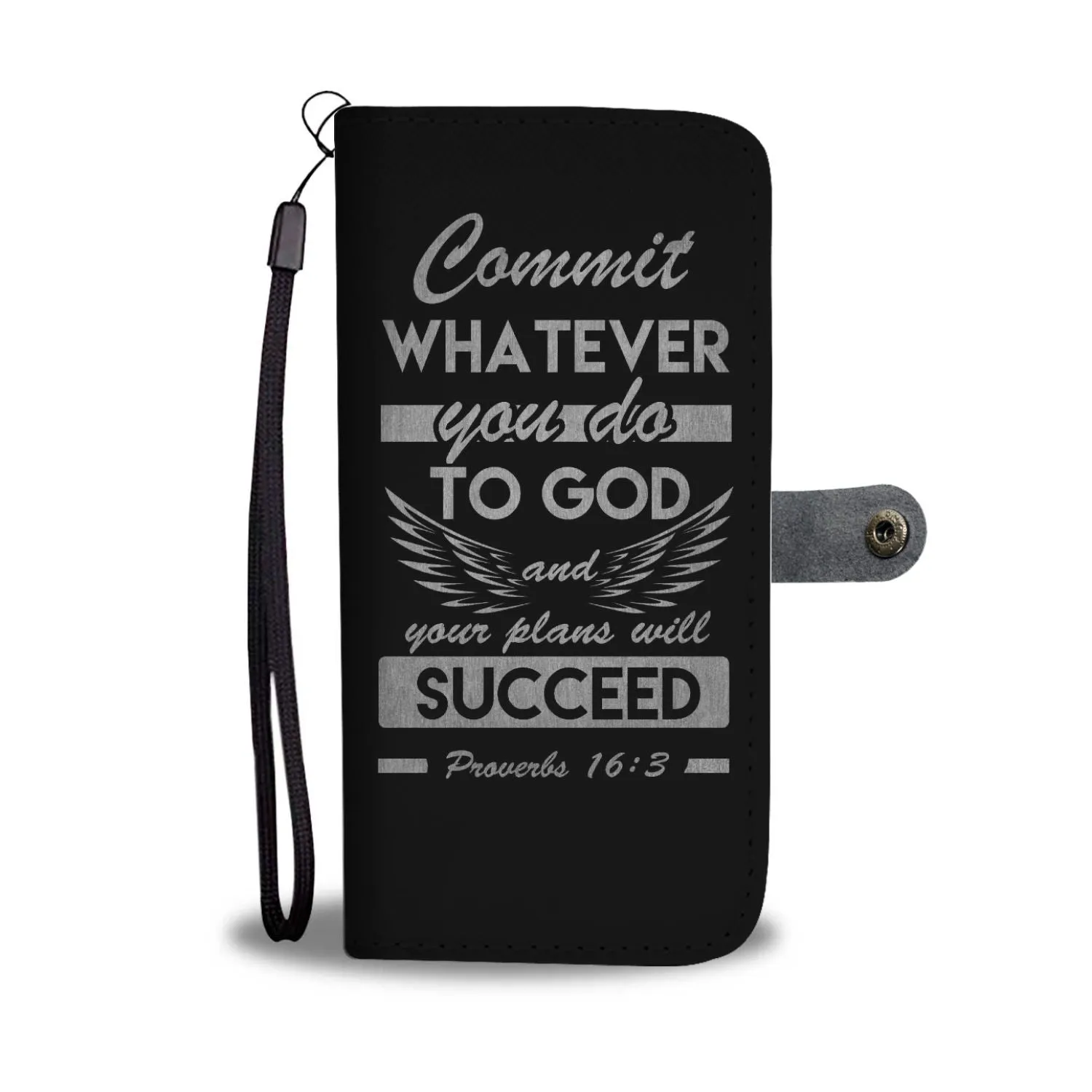 2in1 Wallet and Cell Phone Case - Dark Kosher Design