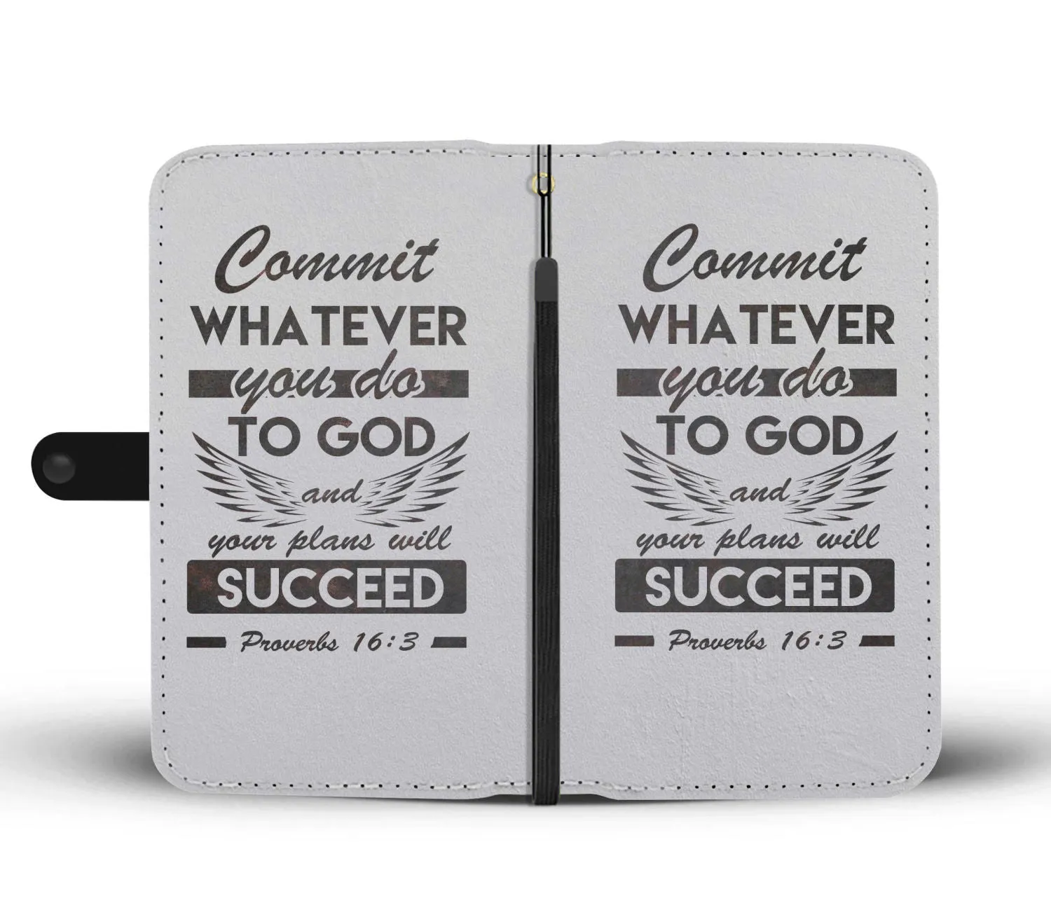 2in1 Wallet and Cell Phone Case - White Kosher Design