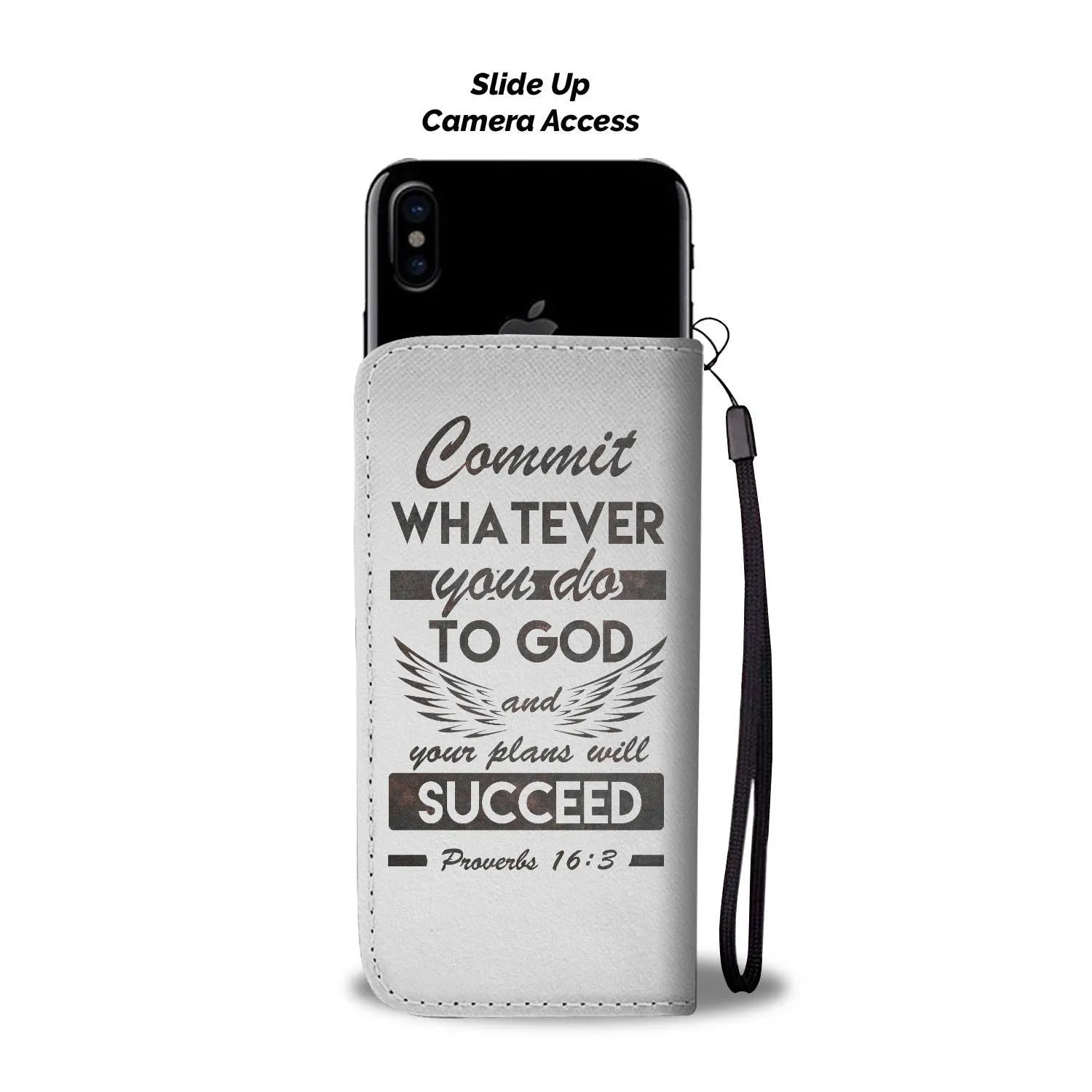 2in1 Wallet and Cell Phone Case - White Kosher Design