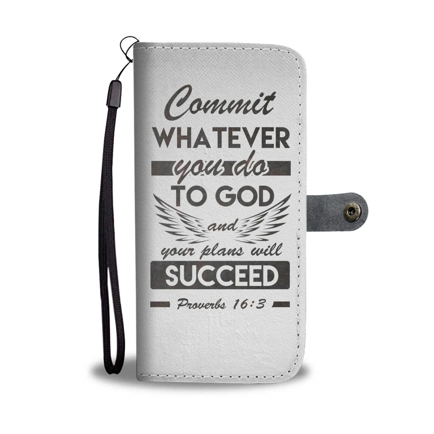 2in1 Wallet and Cell Phone Case - White Kosher Design