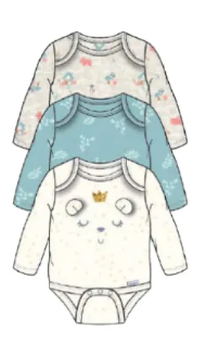 3-Pack Baby Girls Fairy Long Sleeve Onesies® Bodysuits