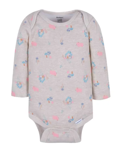 3-Pack Baby Girls Fairy Long Sleeve Onesies® Bodysuits