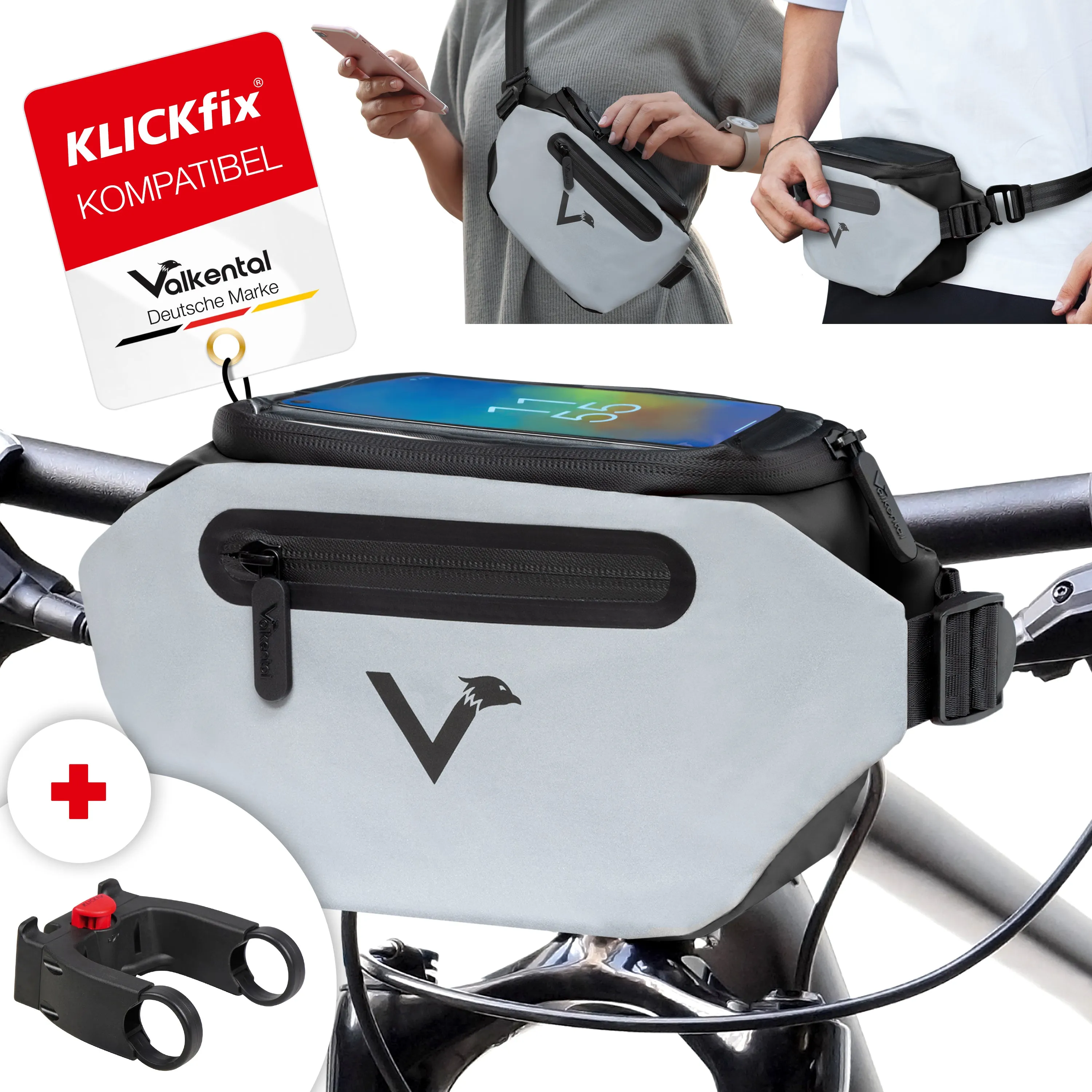 3in1 City Bag - Multifunktionale & reflektierende Lenkertasche