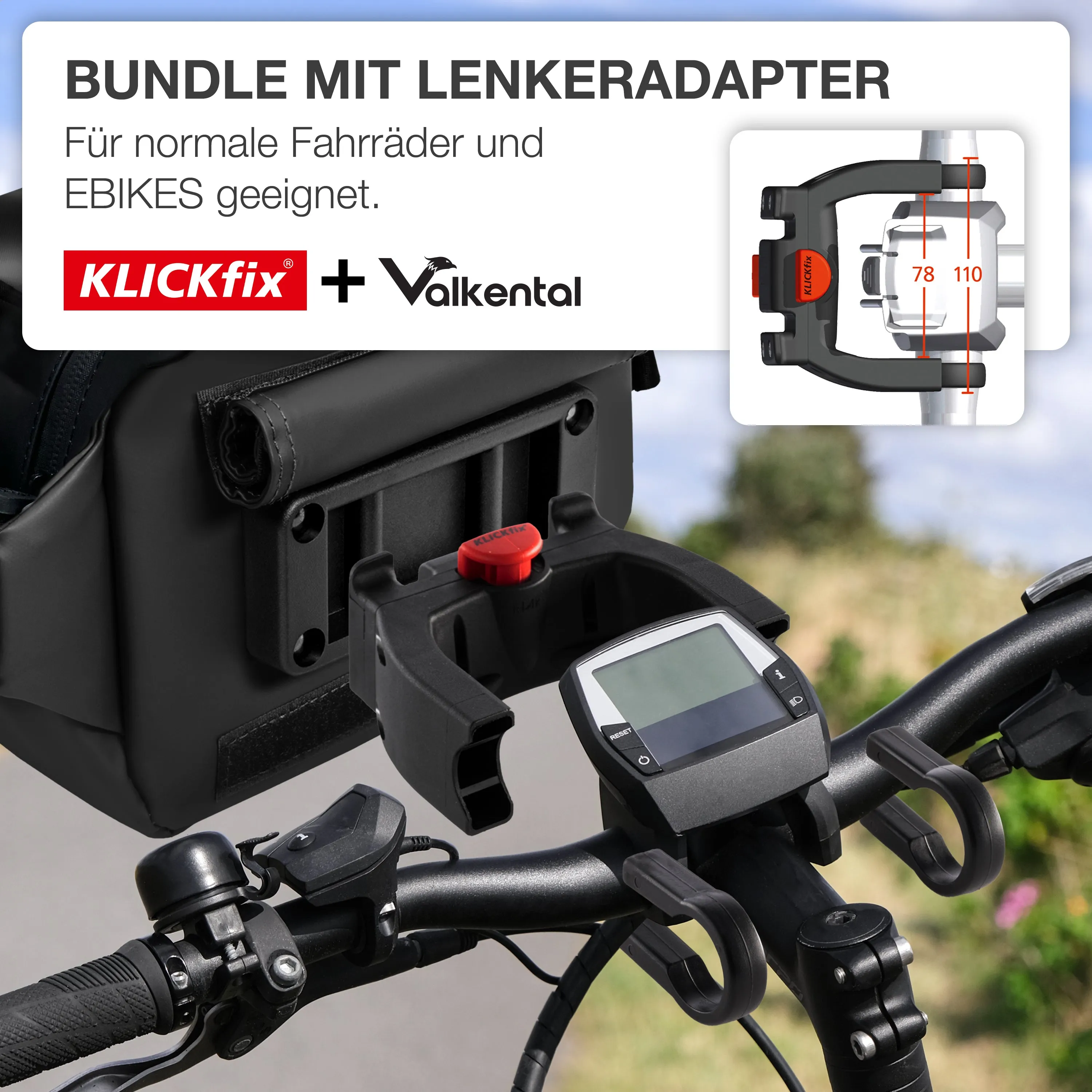3in1 City Bag - Multifunktionale & reflektierende Lenkertasche