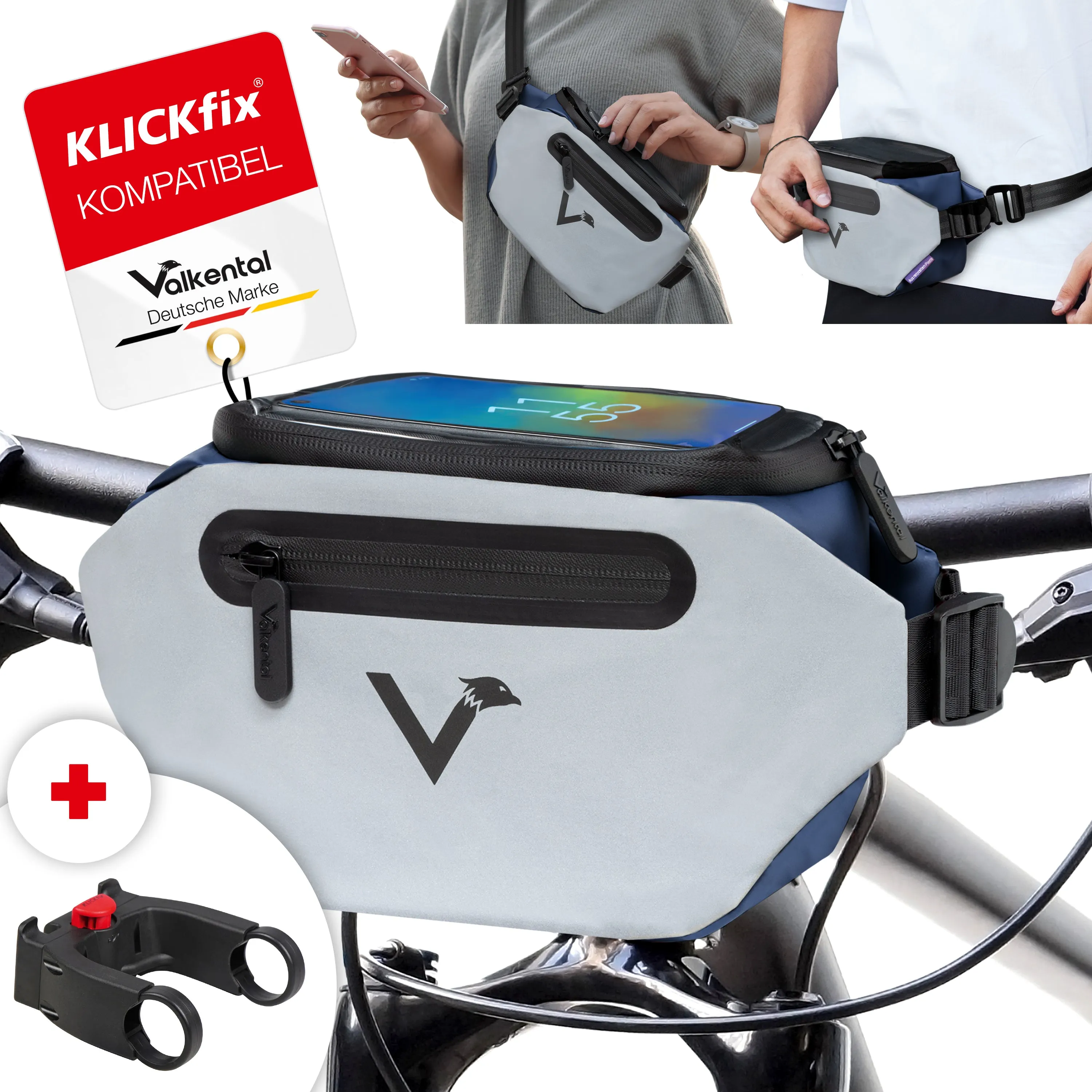 3in1 City Bag - Multifunktionale & reflektierende Lenkertasche