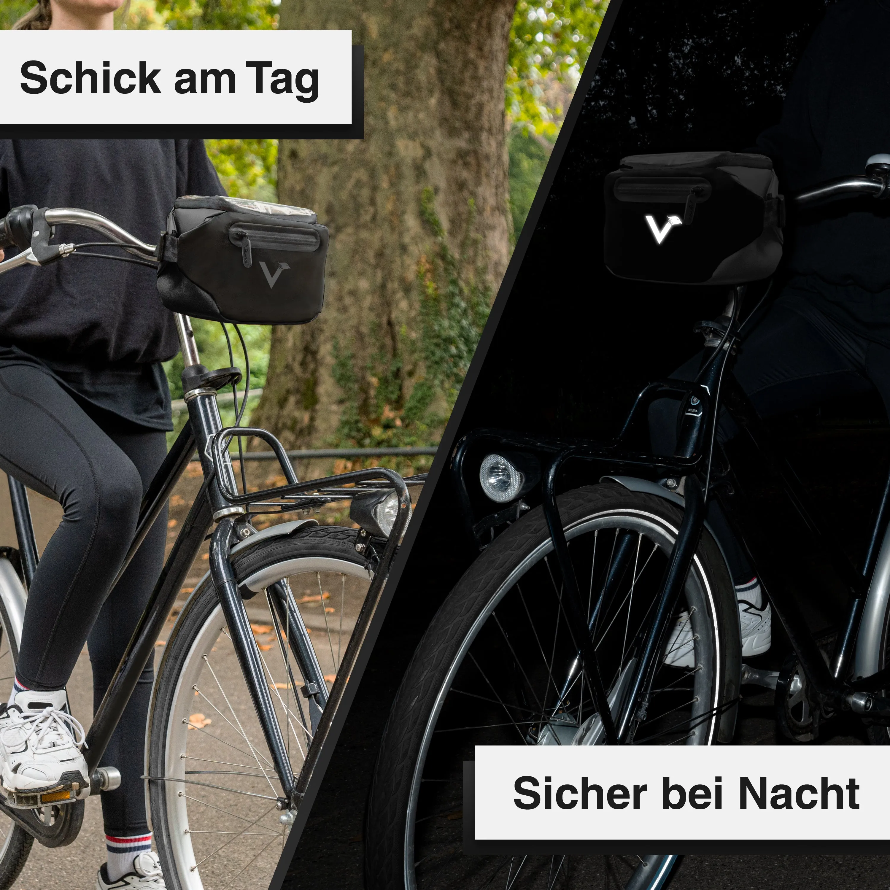 3in1 City Bag - Multifunktionale & reflektierende Lenkertasche