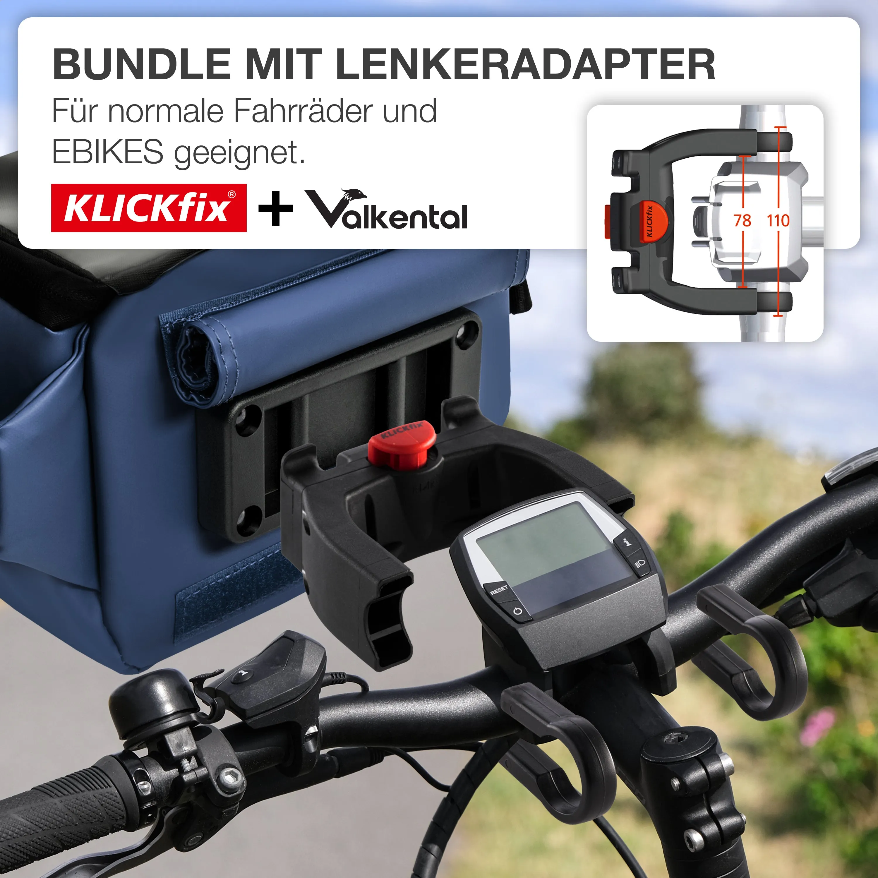 3in1 City Bag - Multifunktionale & reflektierende Lenkertasche