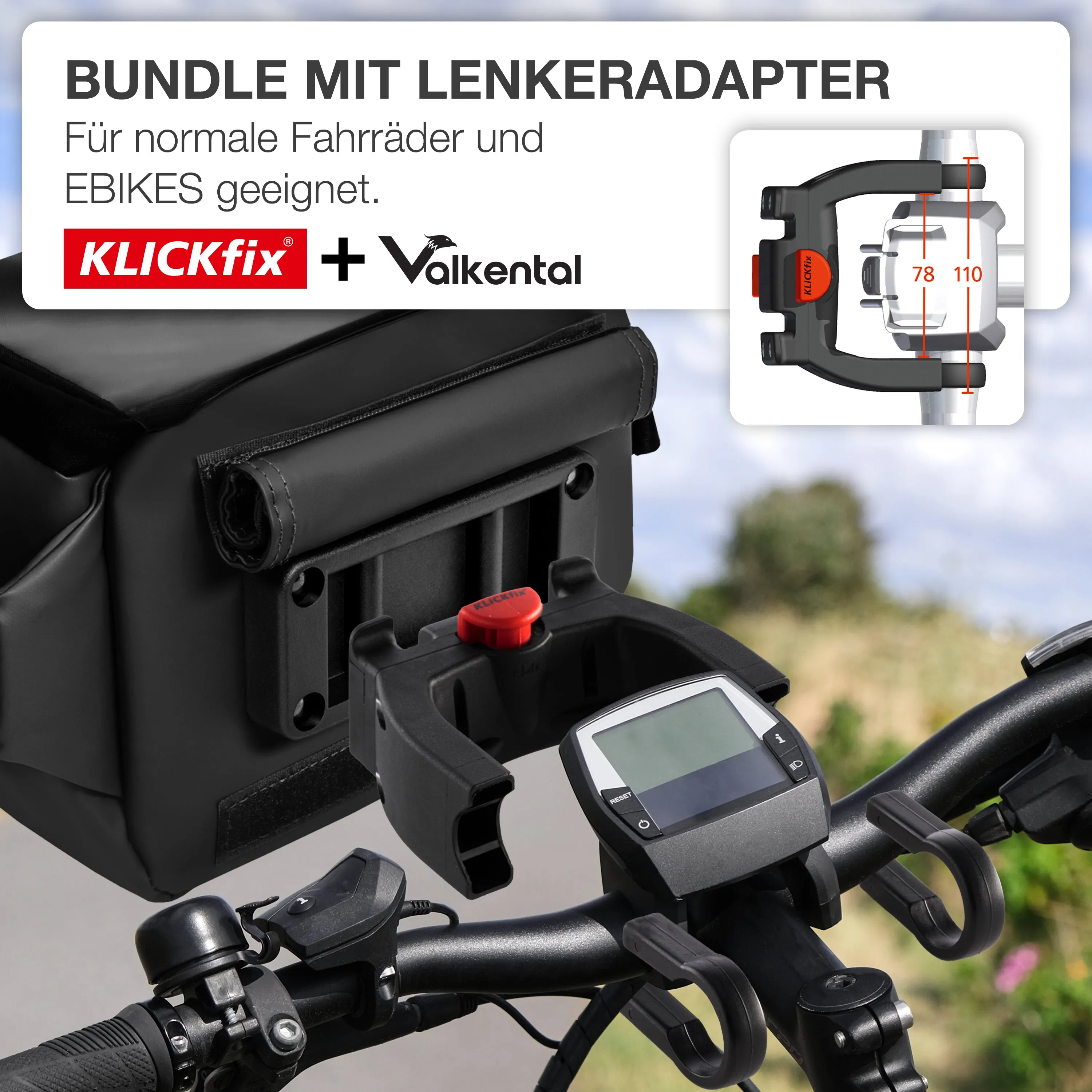 3in1 City Bag - Multifunktionale & reflektierende Lenkertasche