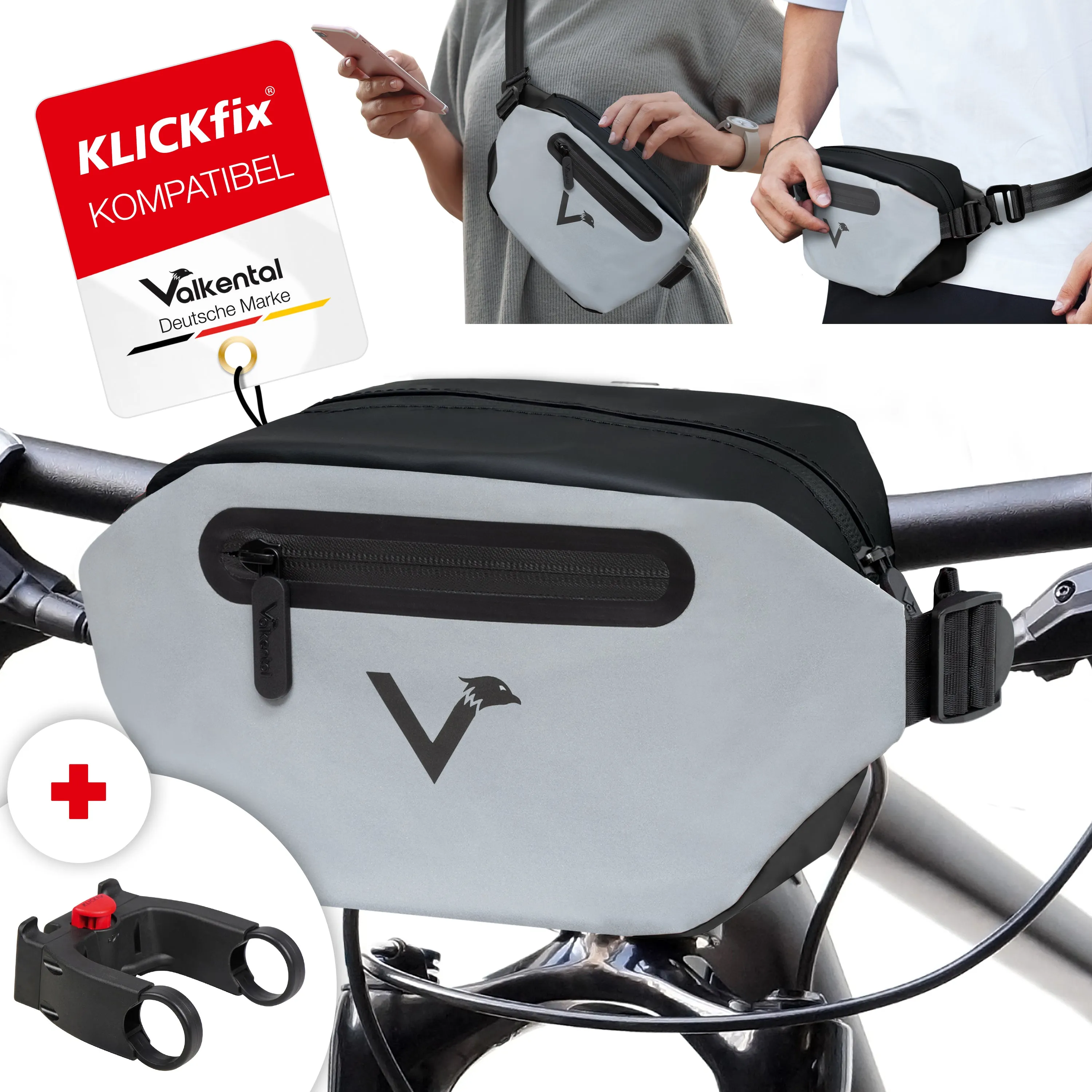 3in1 City Bag - Multifunktionale & reflektierende Lenkertasche