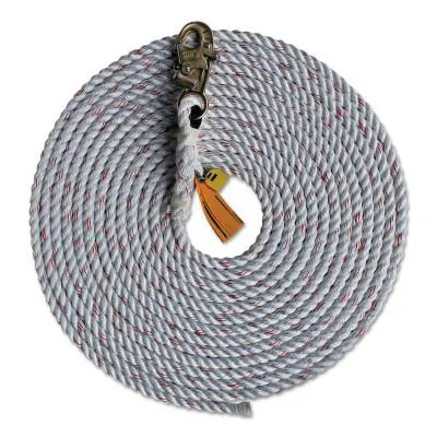 3M™ Rope Lifelines with Snap Hooks, 150 ft, Self-Locking Snap Hook, 310 lb, 1202879