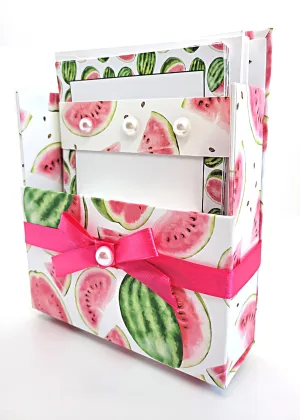 42-Pc Stationery Gift Box Set w/Reusable Desktop Organizer Box and Gold Pen - Fresh Red Watermelon