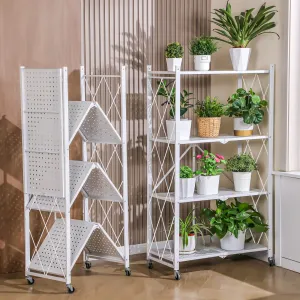 5 Tier White Heavy Duty Foldable Metal Organizer