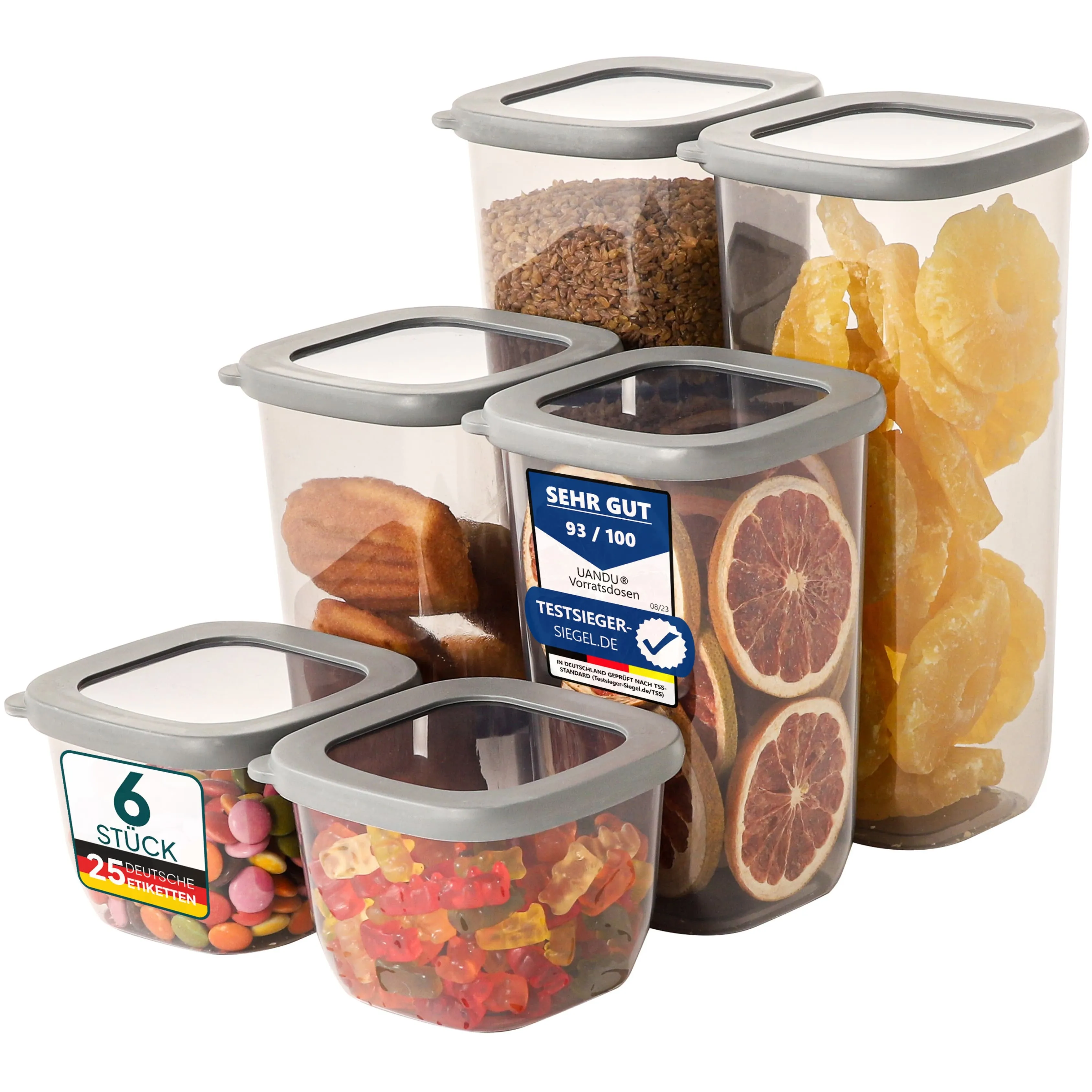 6 Mix - Vorratsdosen Mit Deckel