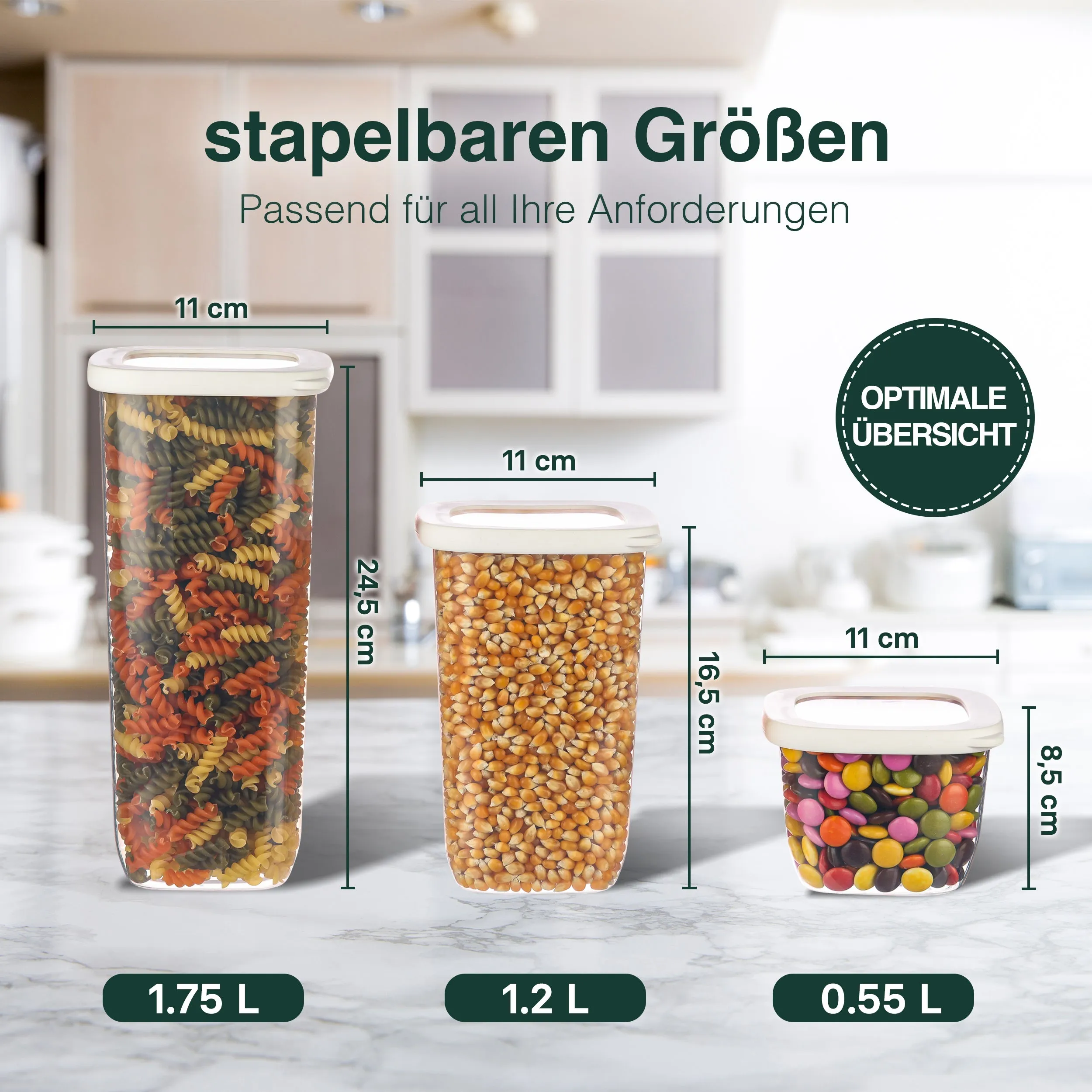 6 Mix - Vorratsdosen Mit Deckel