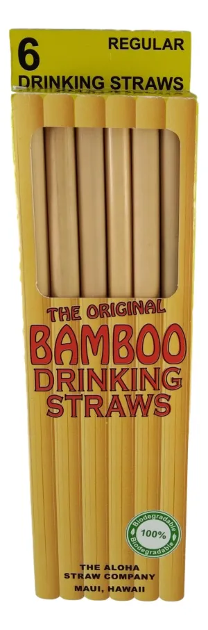 6 PACK BAMBOO STRAW - 25 cm