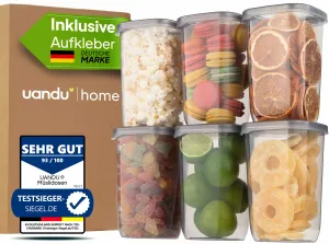 6x1200 ml - Vorratsdosen mit Deckel
