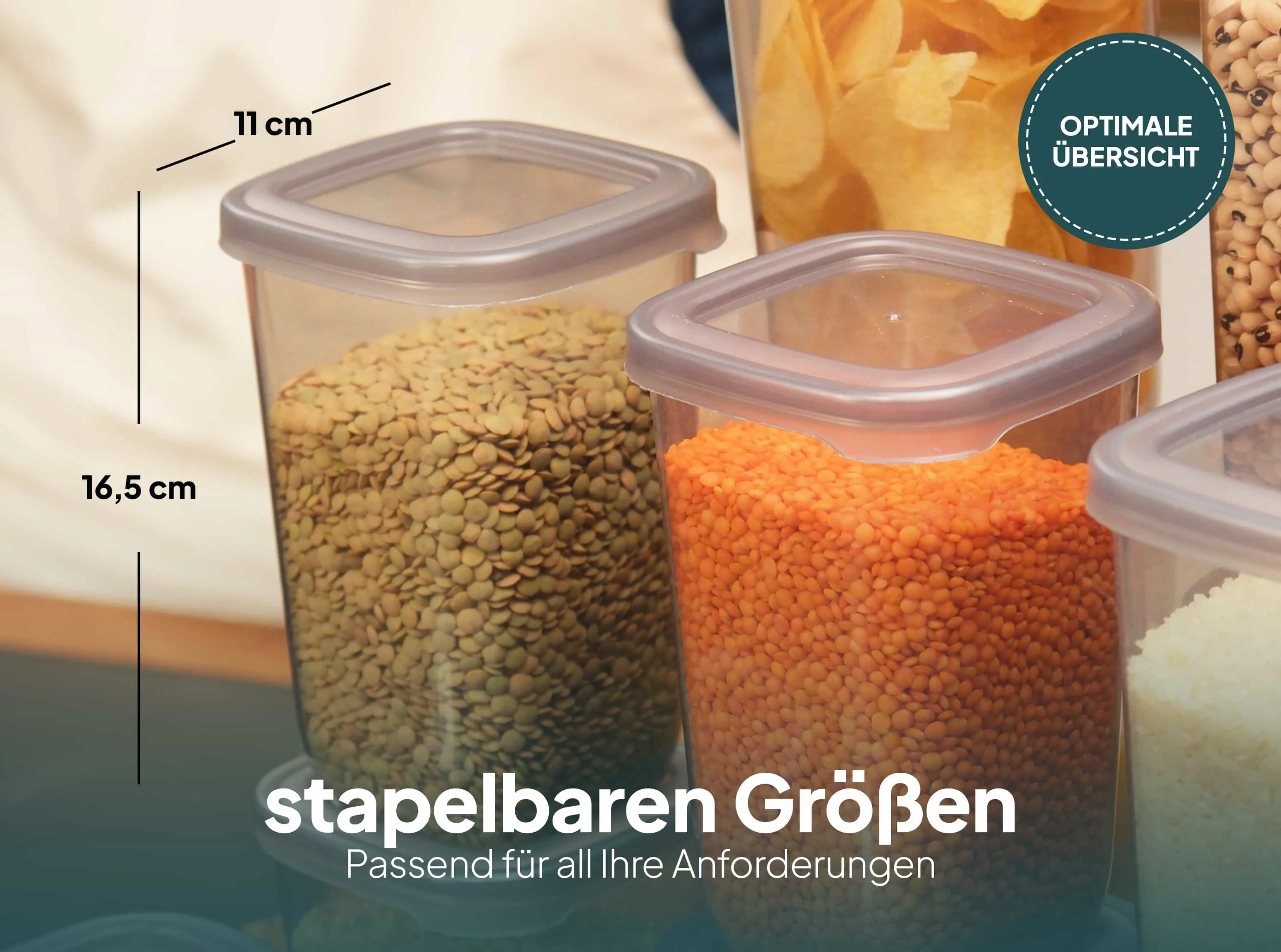 6x1200 ml - Vorratsdosen mit Deckel