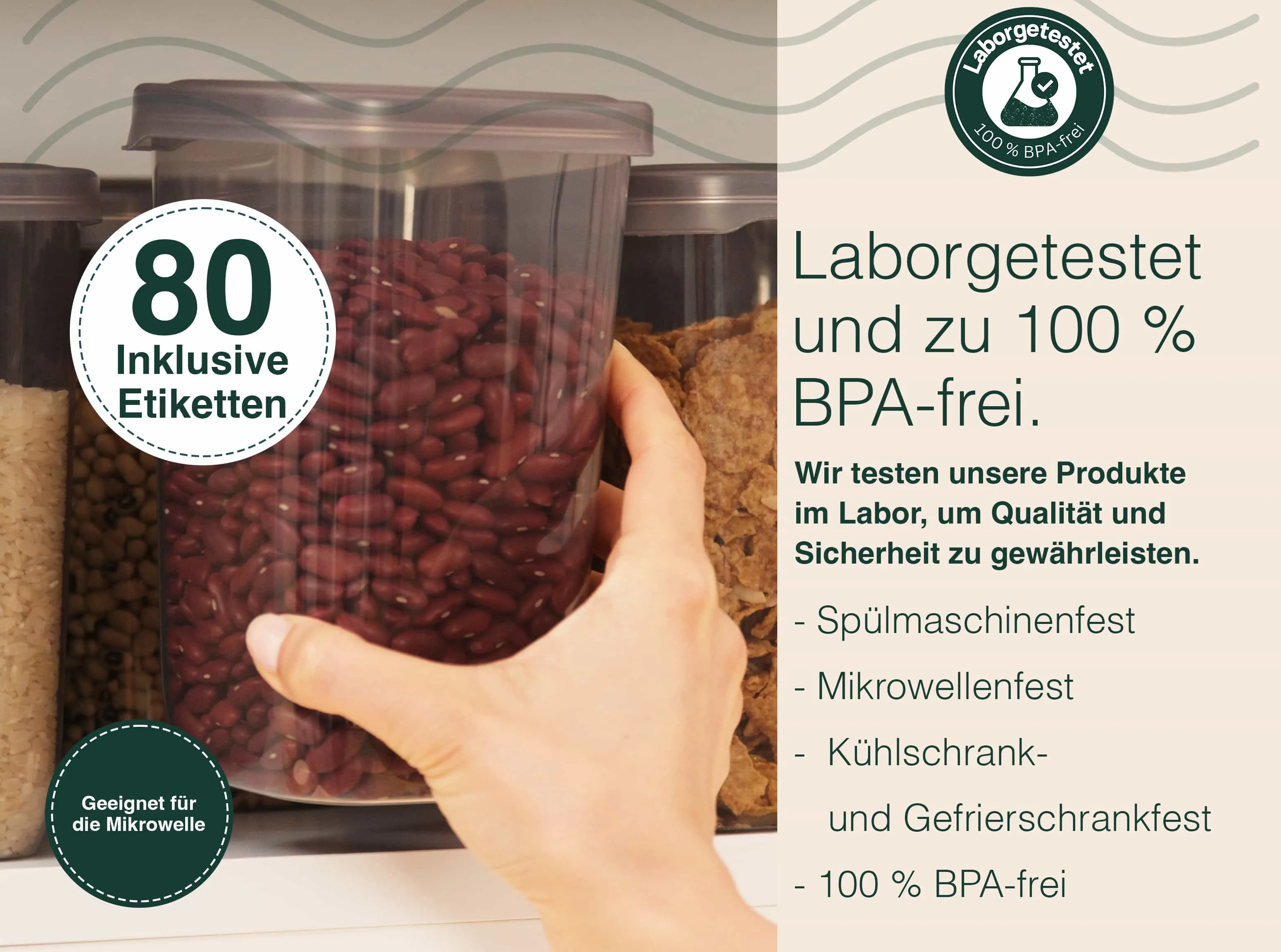6x1200 ml - Vorratsdosen mit Deckel