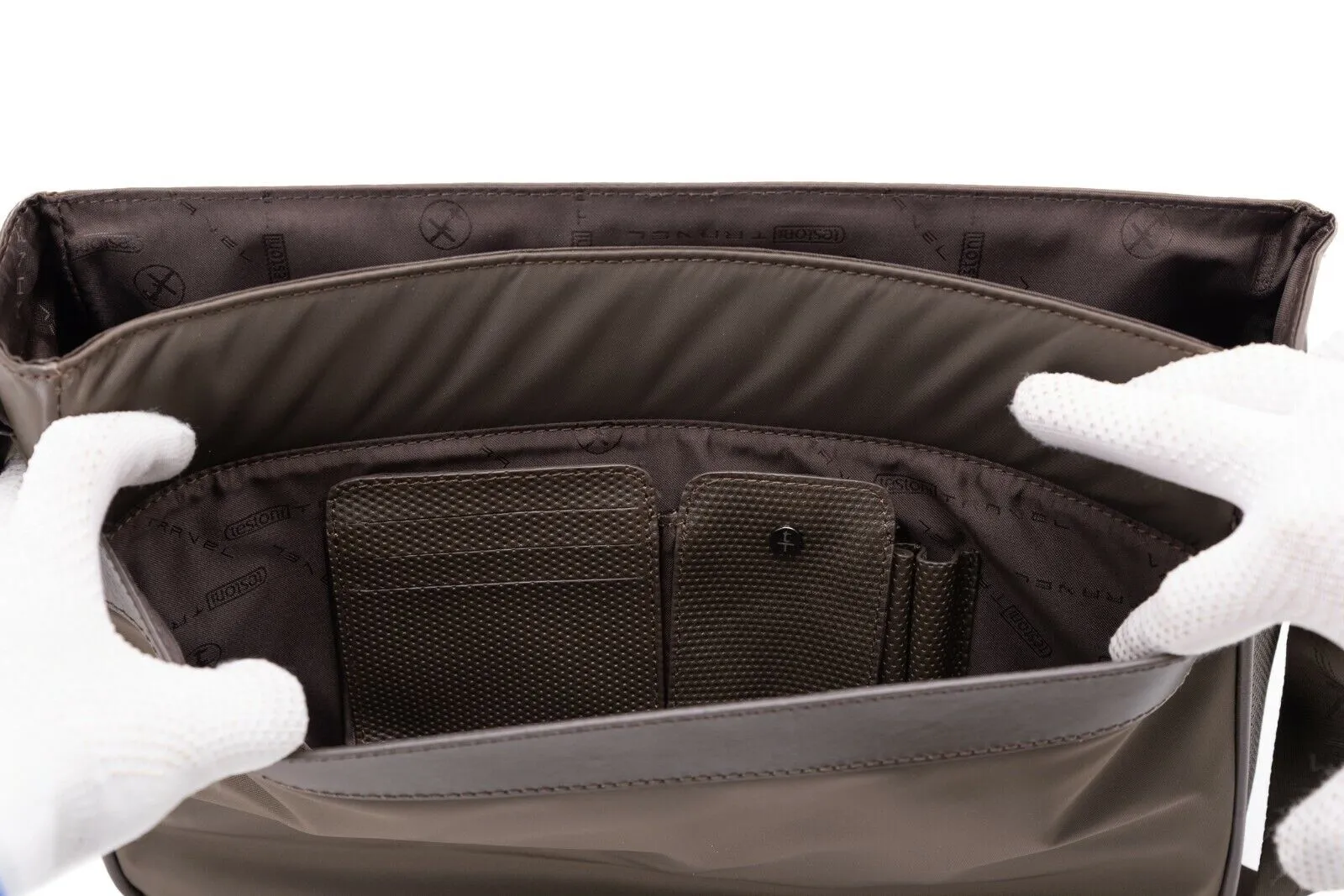 $860 Testoni TRAVEL Mud Hand Luggage Briefcase Calf   Fabric   Pc Case