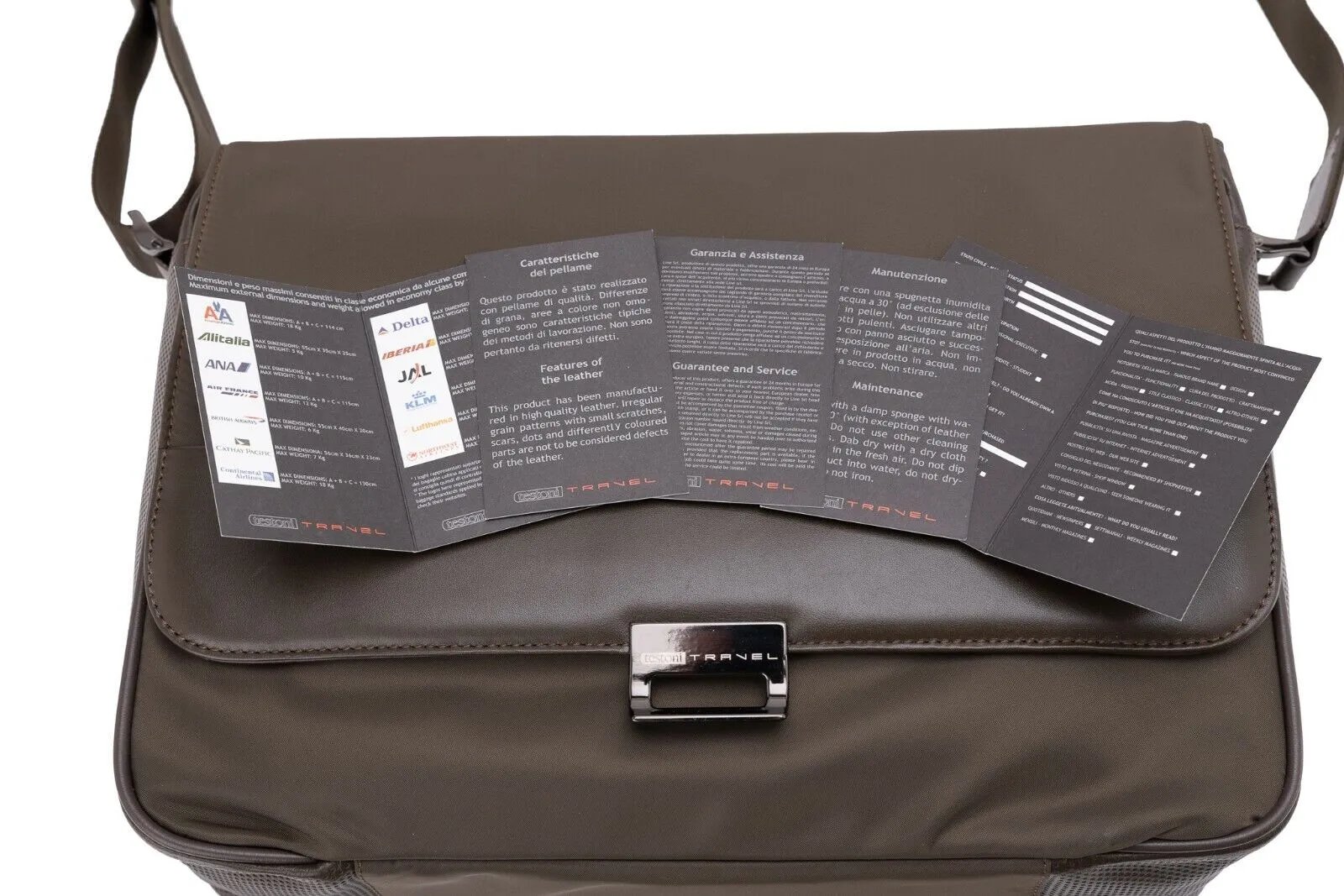 $860 Testoni TRAVEL Mud Hand Luggage Briefcase Calf   Fabric   Pc Case