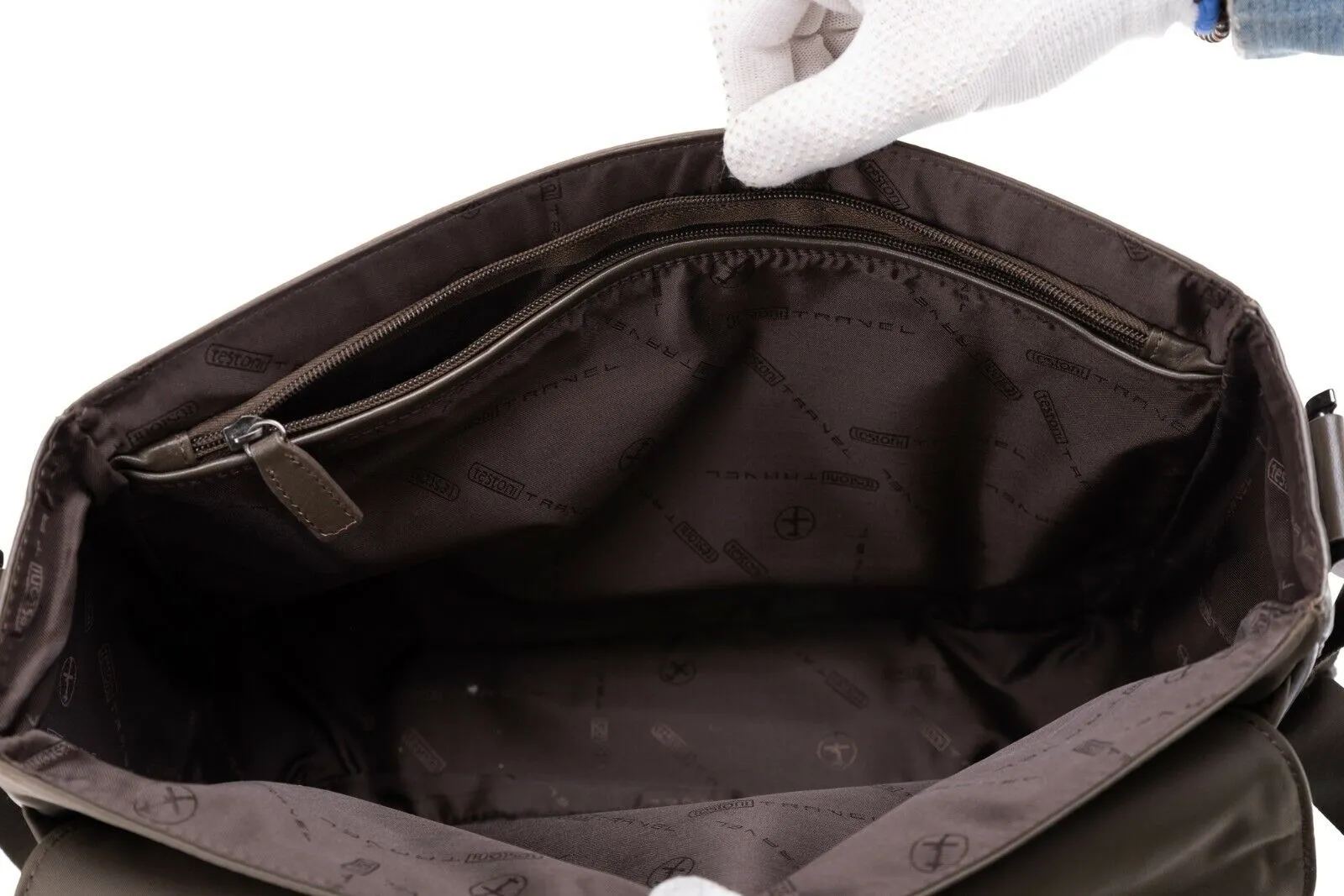 $860 Testoni TRAVEL Mud Hand Luggage Briefcase Calf   Fabric   Pc Case