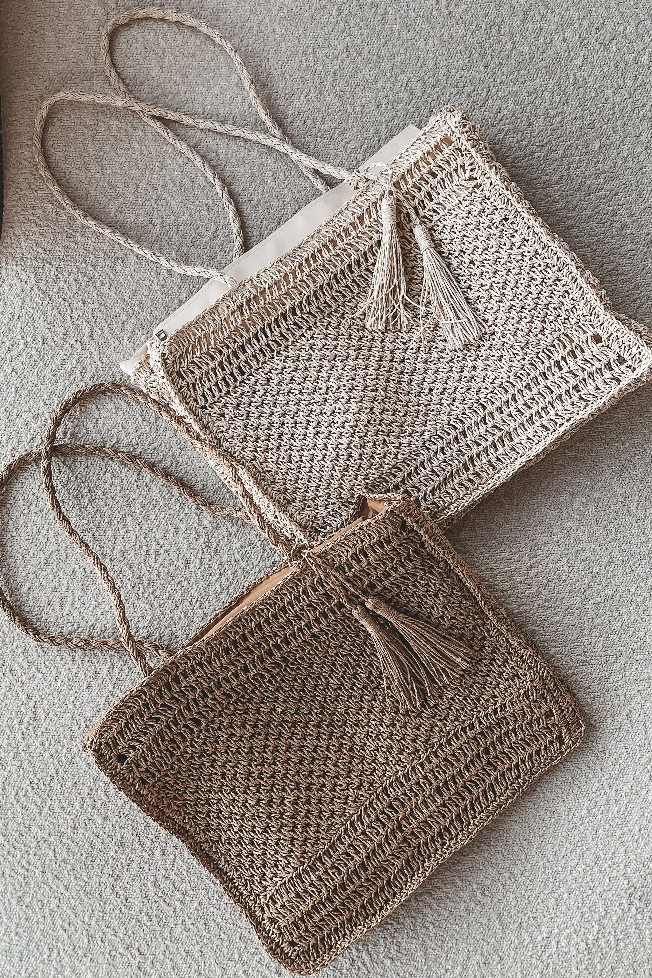 A Stroll On The Beach Straw Knit Tote Bag