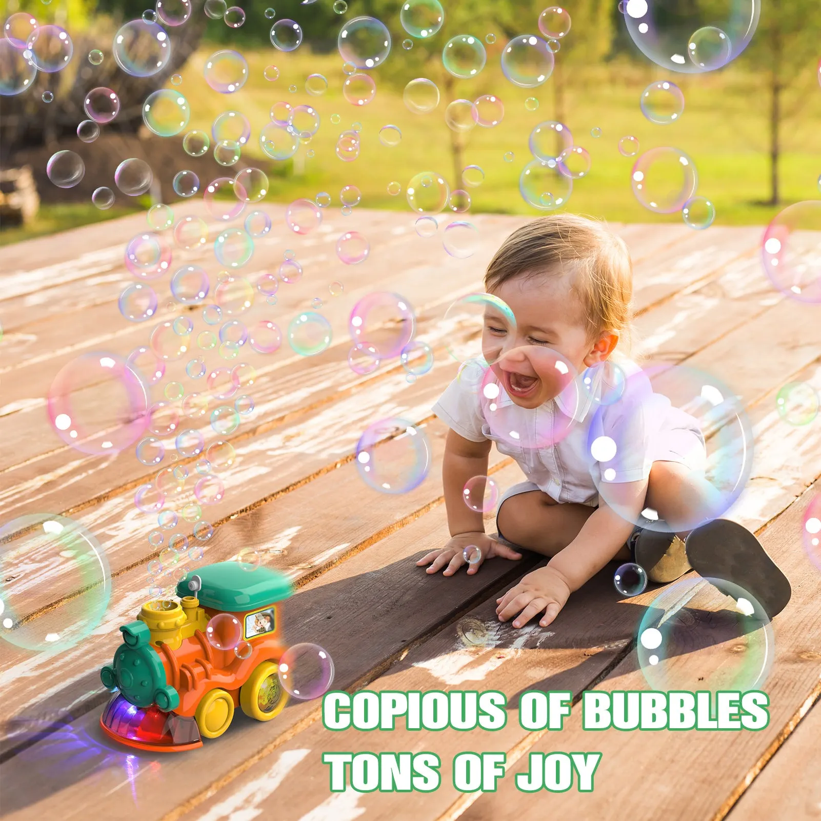 (ABC) Bubble Machine for Toddler, 3000  Bubbles Per Minute, Singing Bubble Train (DNSOA)