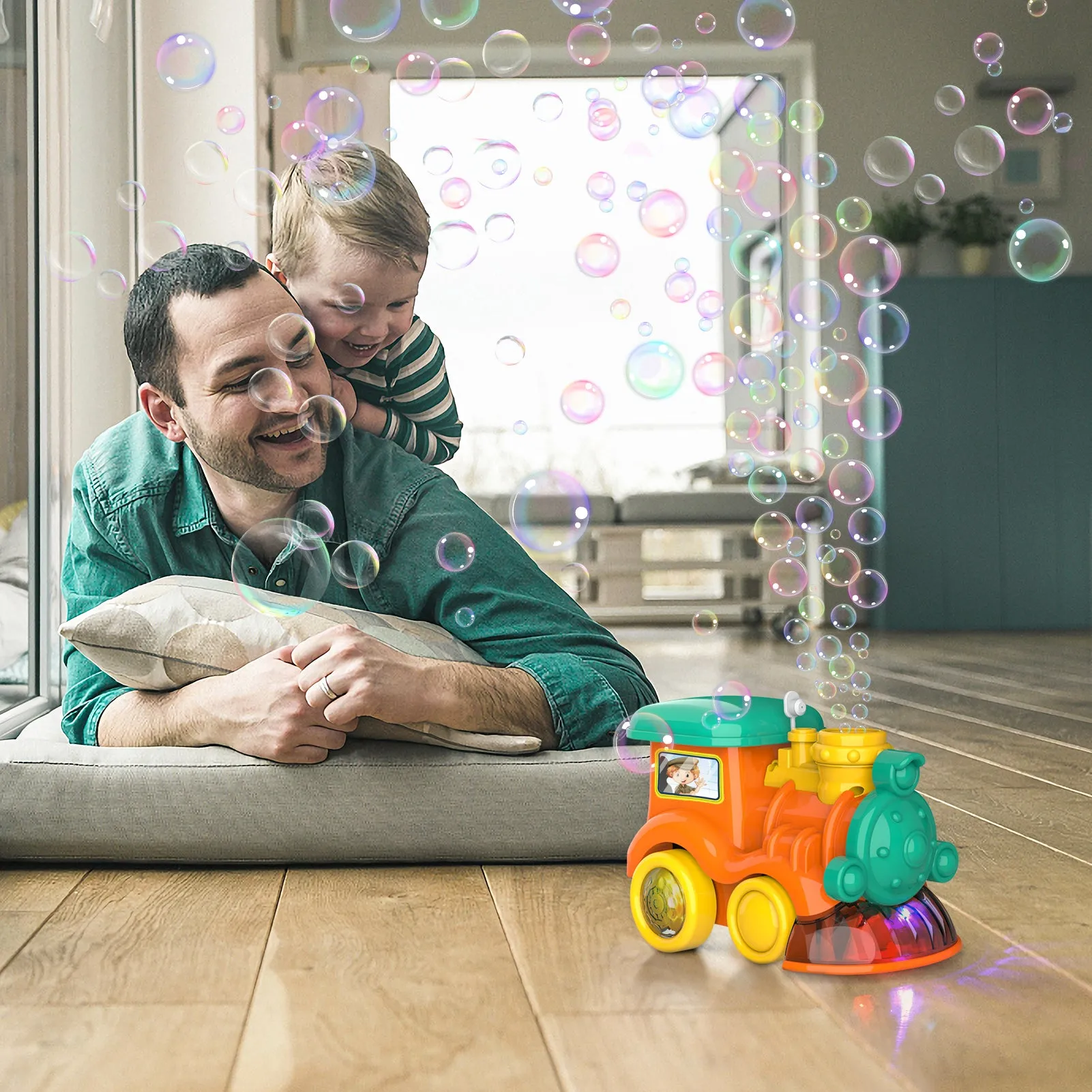 (ABC) Bubble Machine for Toddler, 3000  Bubbles Per Minute, Singing Bubble Train (DNSOA)